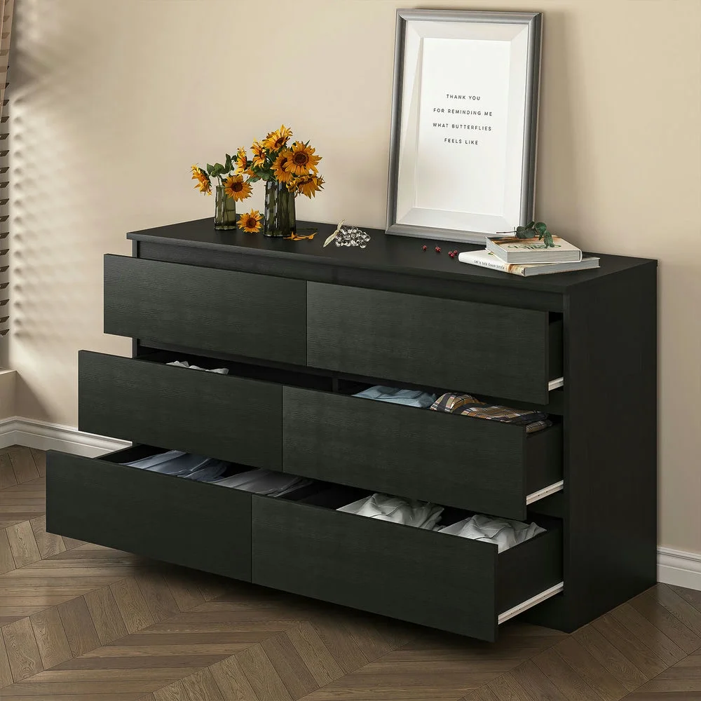 Kadyn White Chest of Drawer, 6 Double Drawer Dresser for Bedroom, Modern Storage Cabinet for Living Room, Dresser - Image 113