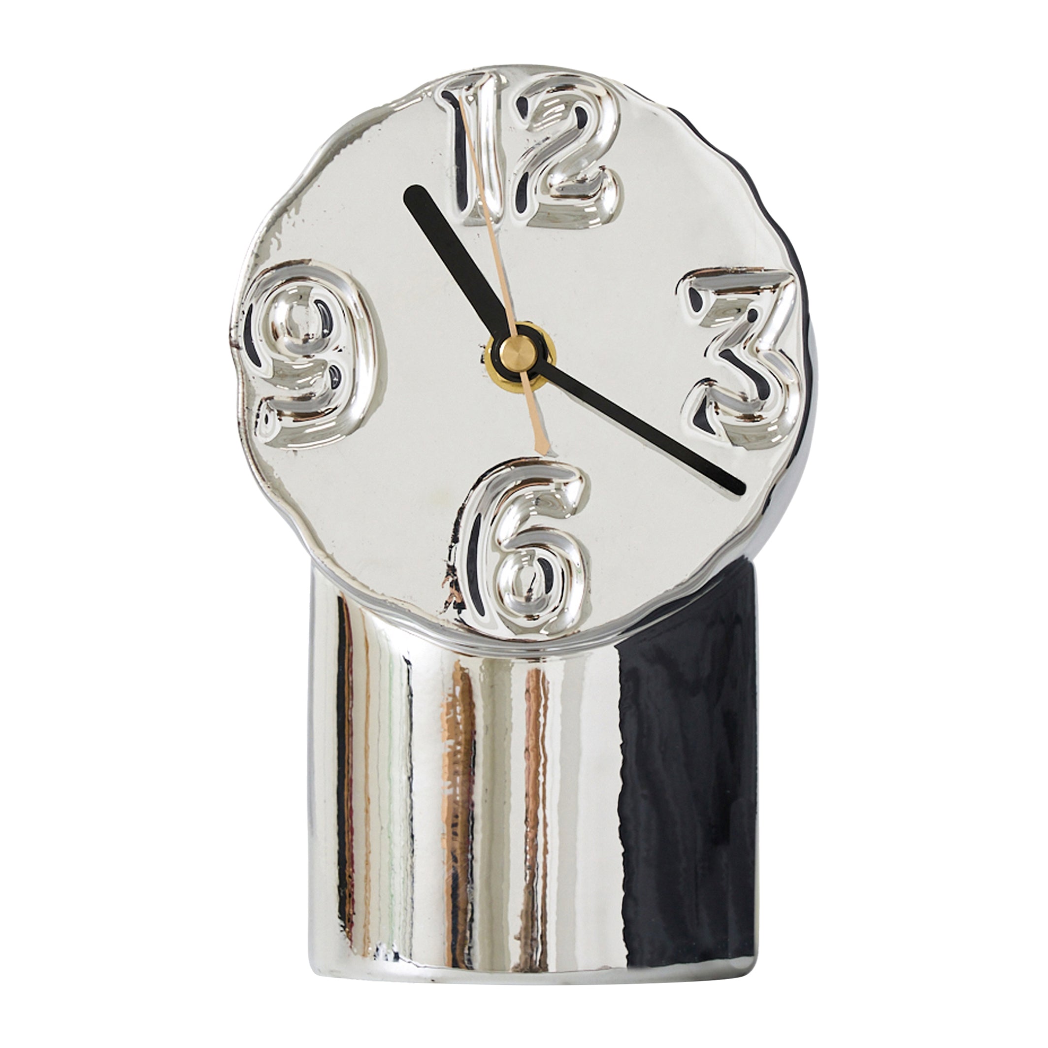 HKliving Retro Ceramics Tafelklok - Chrome