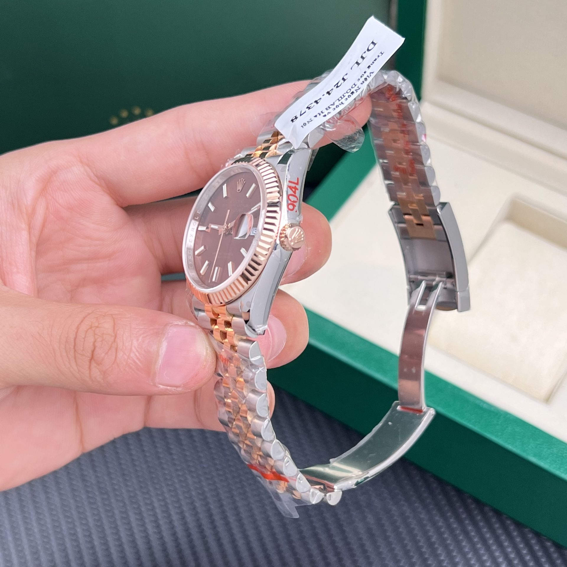 Rolex Rep 11 Watch DateJust 18K Rose Gold Wrapped Chocolate Dial GM Factory 36mm - Elite Watch Atelier