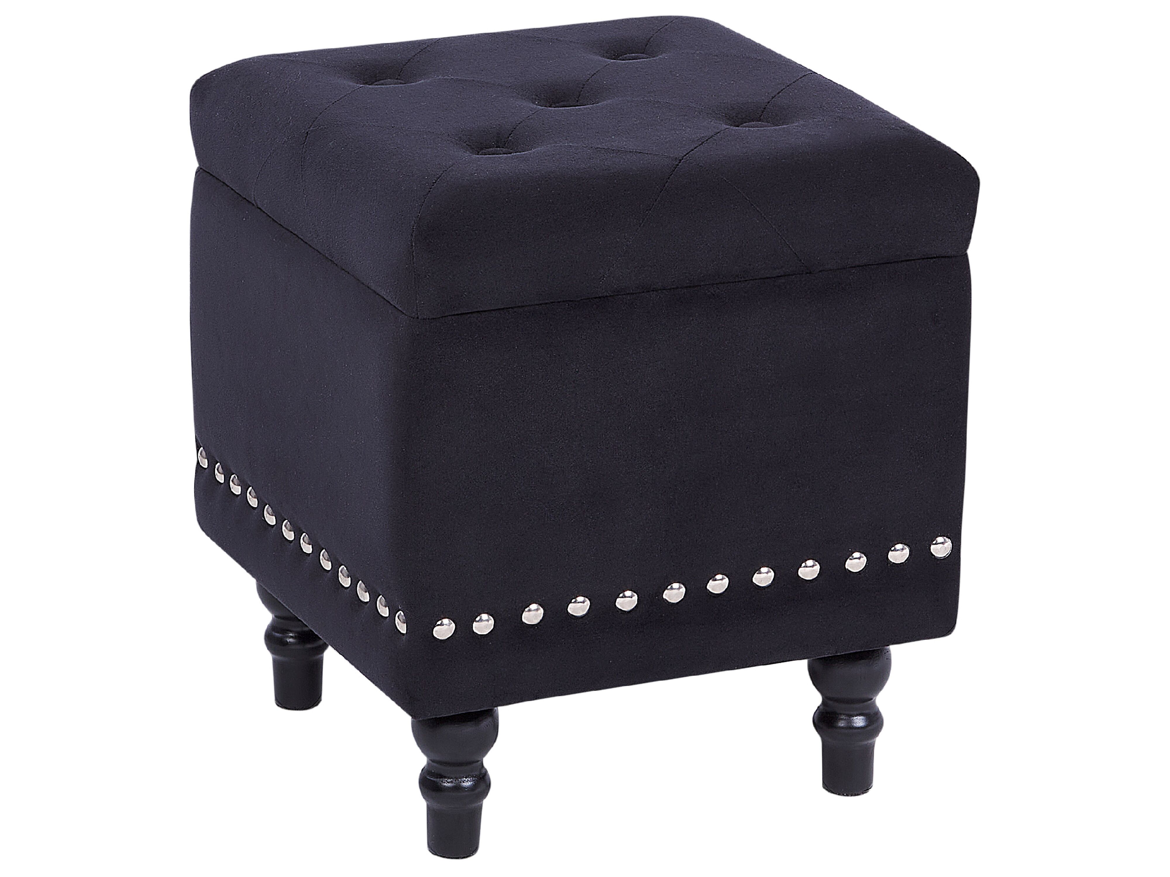 Storage Pouffe LORETTO Velvet Black