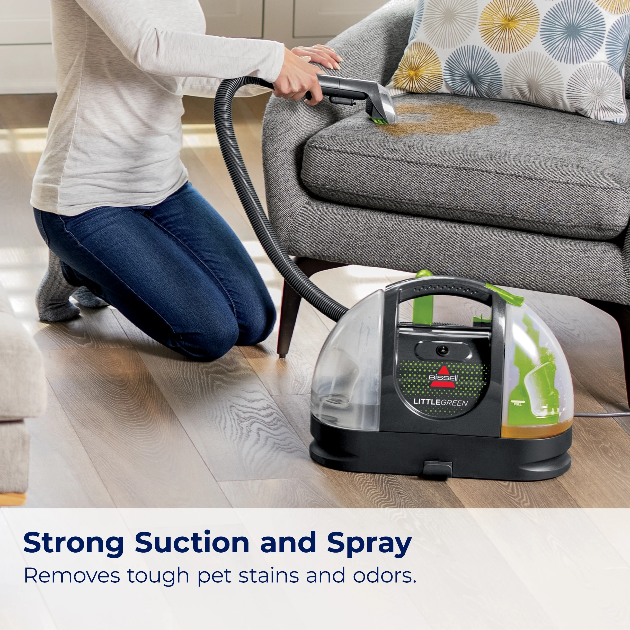 BISSELL Little Green Portable Deep Cleaner, for Carpet, Upholstery, and Auto, Lightweight, Strong Suction, Large Tank Capacity, 3369, Green - Image 5