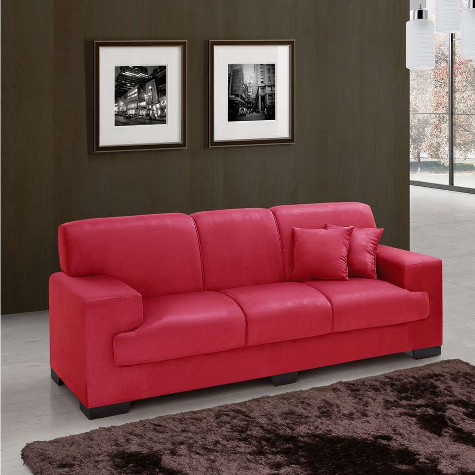 Sofá 3 Lugares Manuela Suede Vermelho em Promoção | Ofertas na Americanas