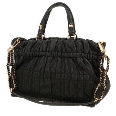 Dior handbag in black and grey logo canvas and black leather