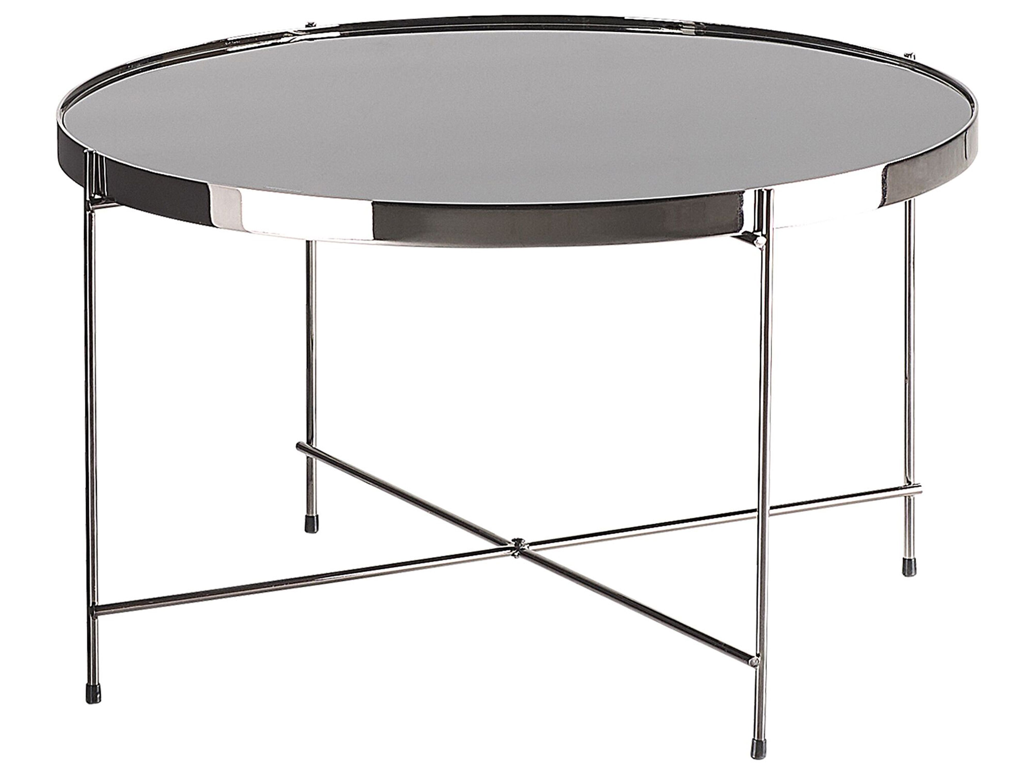 Coffee Table LUCEA Tempered Glass Silver