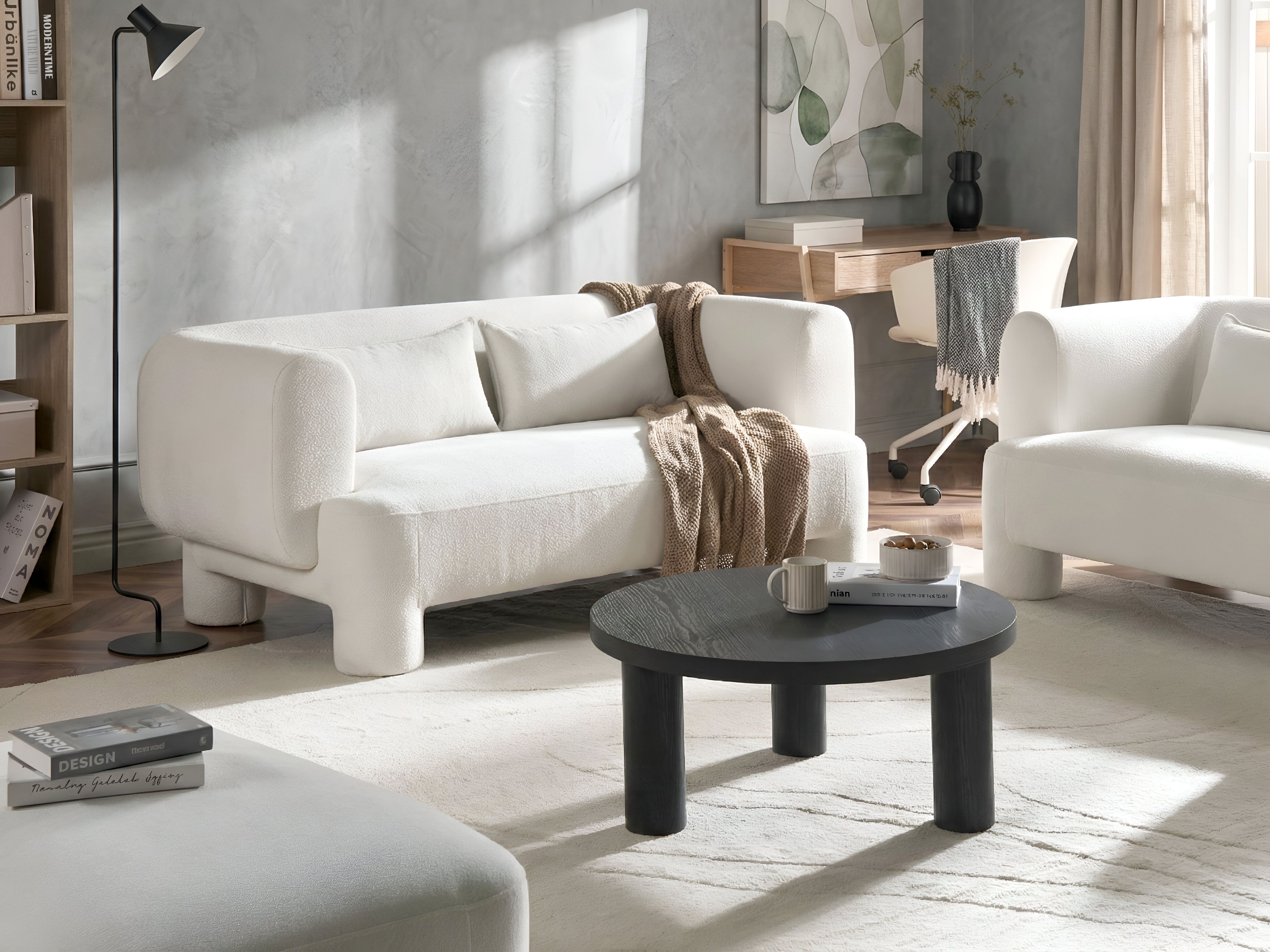 Sofa 3 Seater HOGBO Fabric White