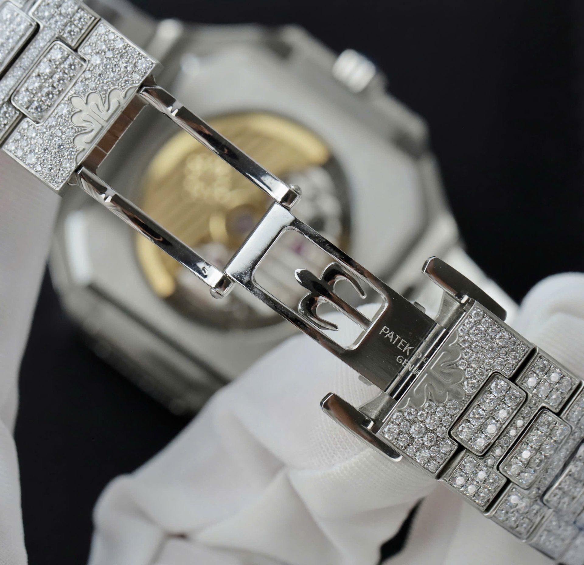 Patek Philippe Cubitus 5821 Dial Brown Replica Watch Full Diamonds Moissanite Hong Kong 45mm - Top club
