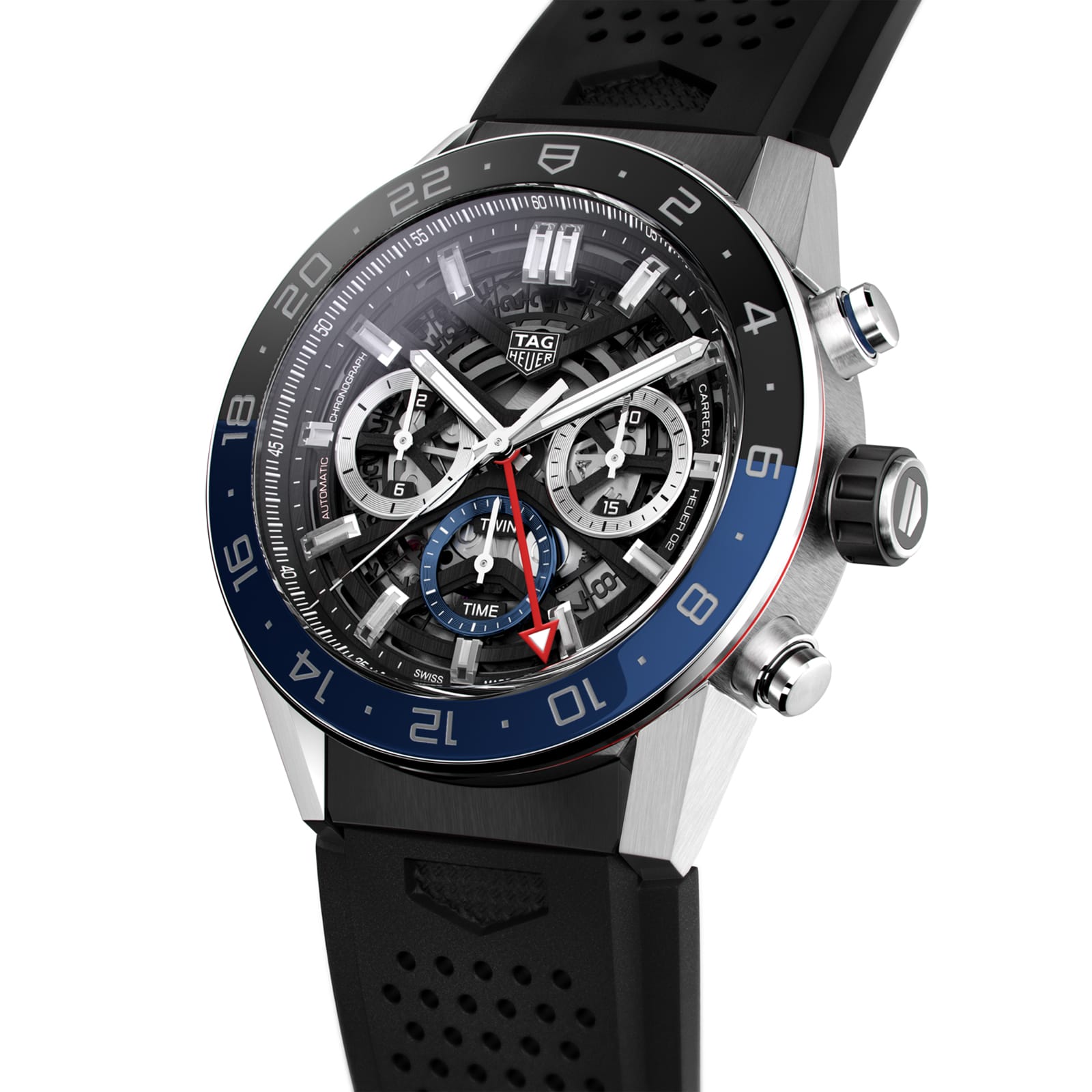 TAG Heuer Replica Watch Carrera Chronograph Twin-Time Automatic 45 mm Steel & Ceramic(1:1 replica) - Top club