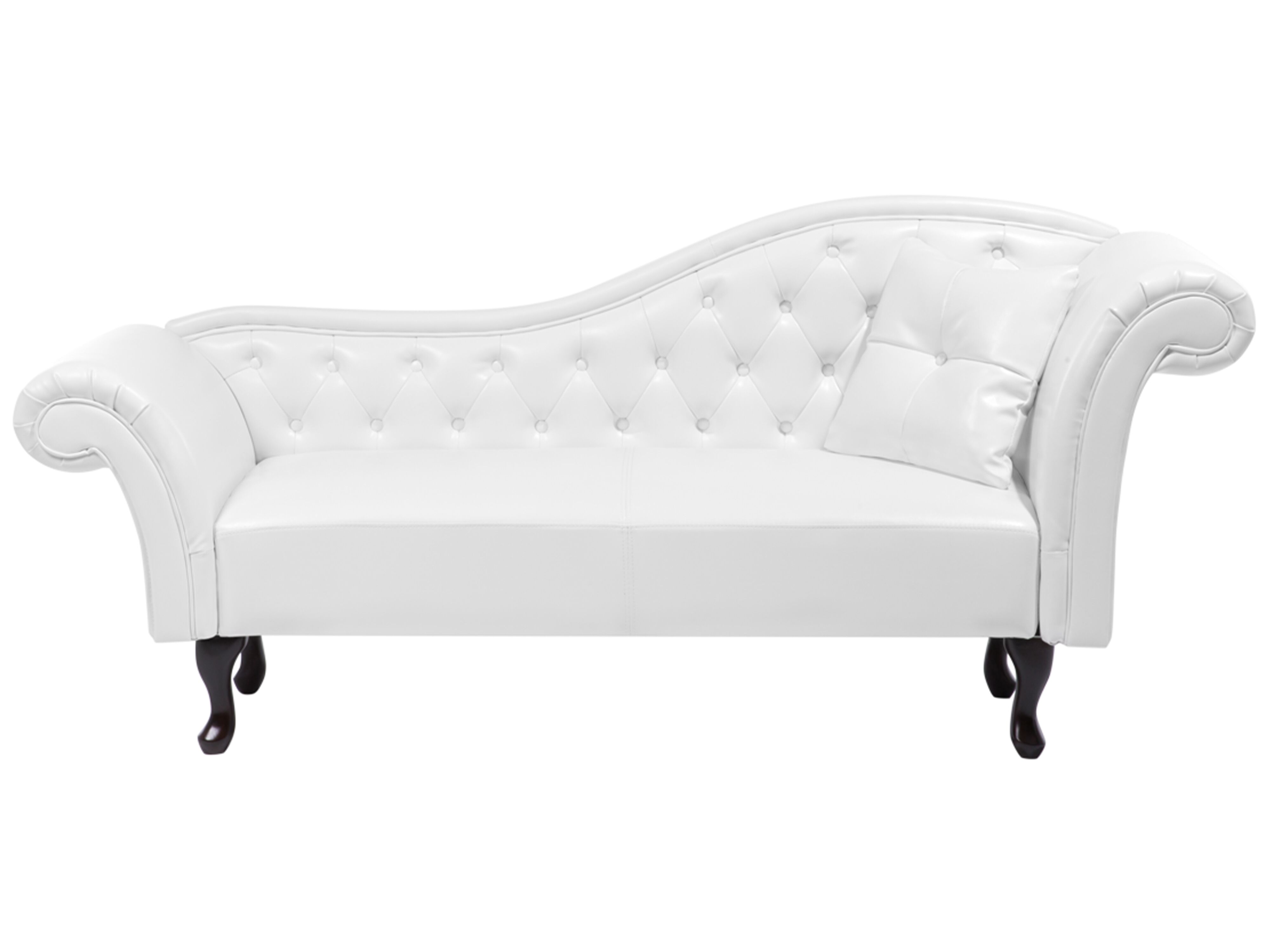Right-Hand Chaise Lounge LATTES Faux Leather White