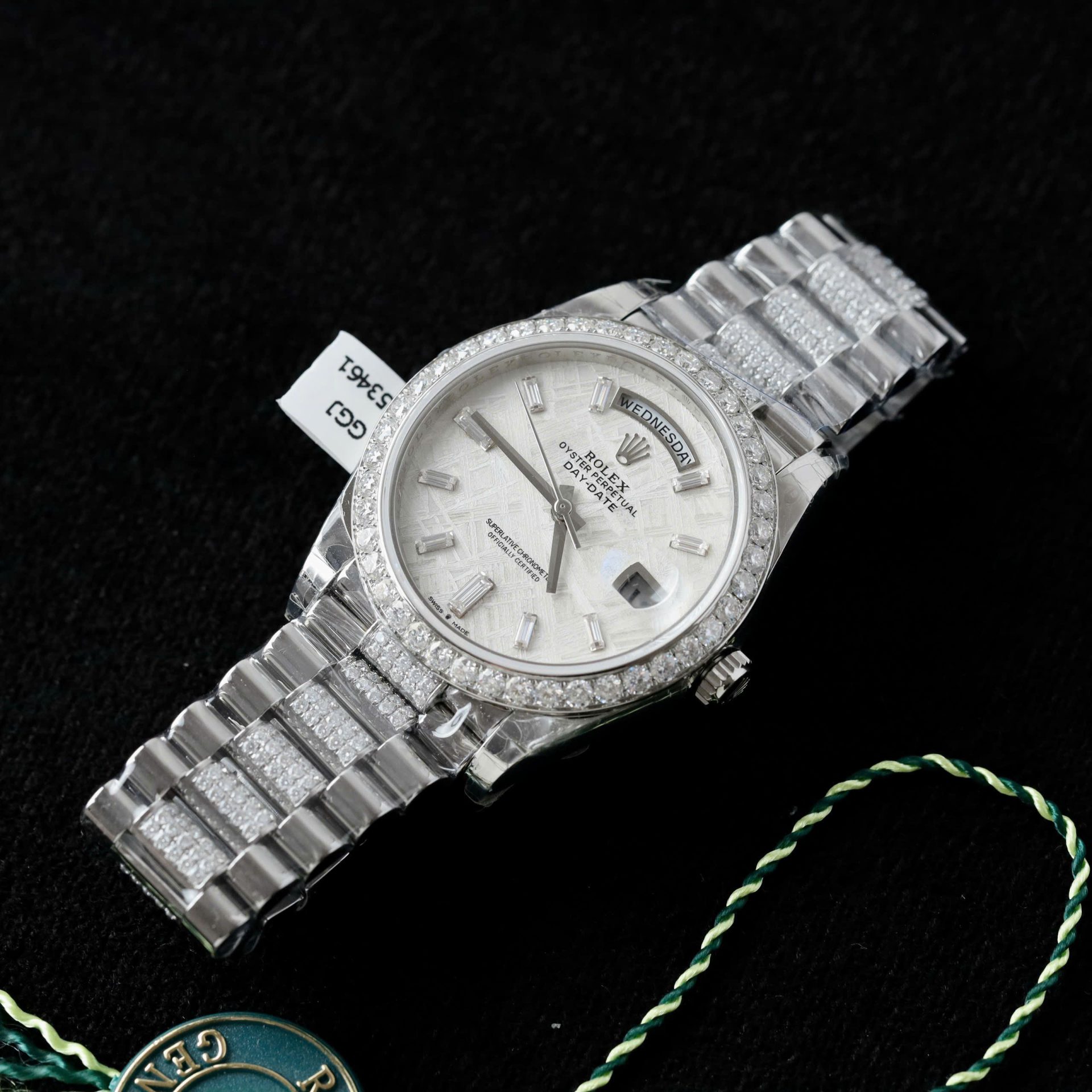 Rolex Day-Date Best Replica Watch Meteorite Dial Moissanite Diamonds Custom 40mm - Top club