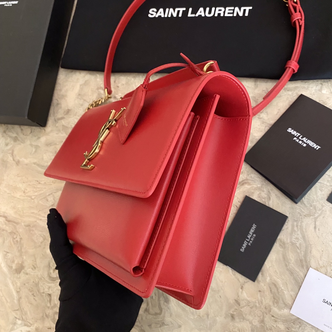 MEDIUM SUNSET SATCHEL IN SMOOTH LEATHER1:1High-quality replica