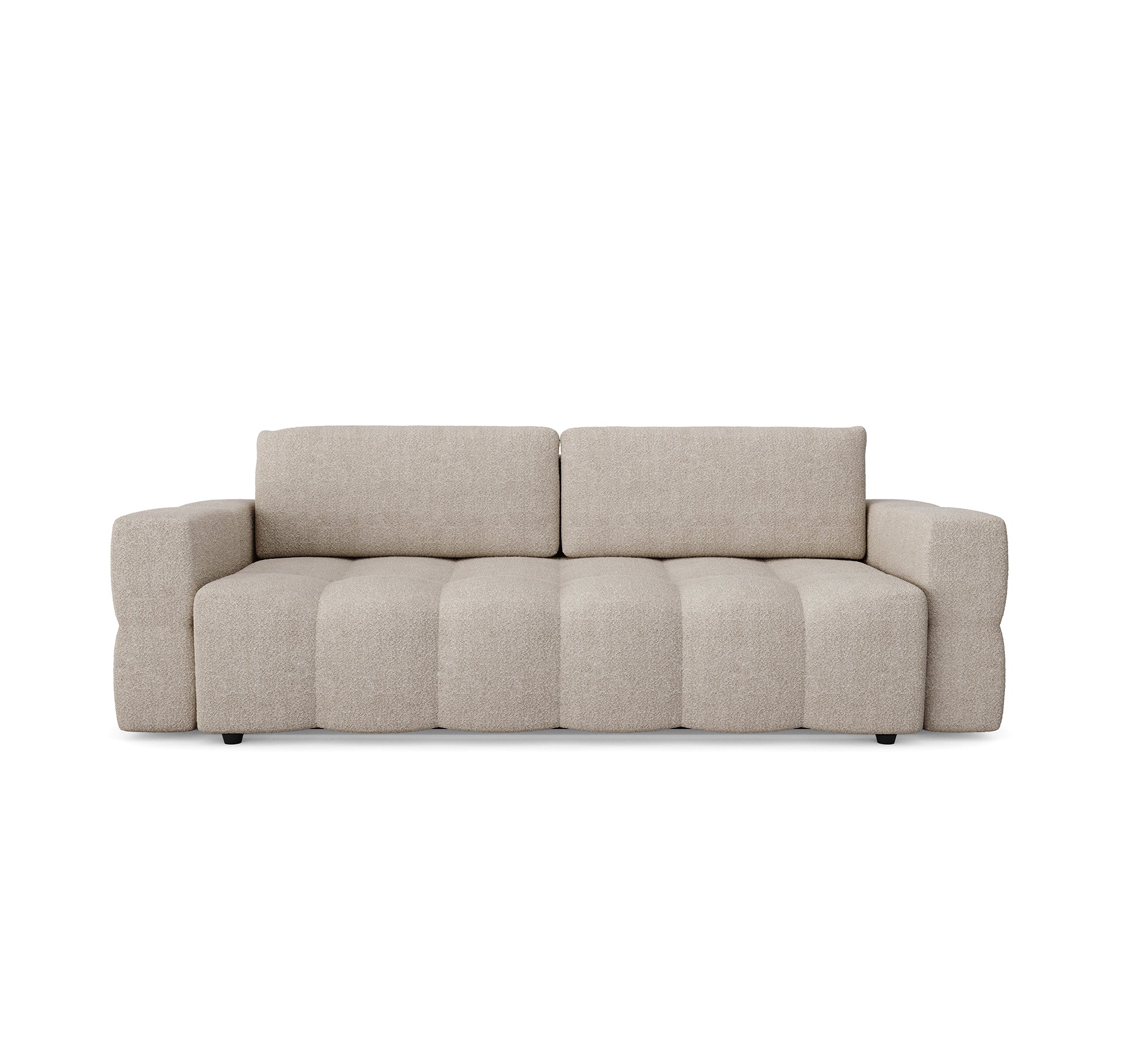 Rechte bank GABRIEL 4 personen Bouclette stof Beige