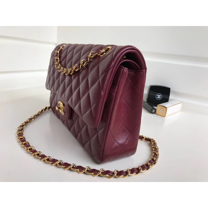 Replica Chanel 1112 Burgundy Medium Size 2.55 Lambskin Leather Flap Bag1:1High-quality replica