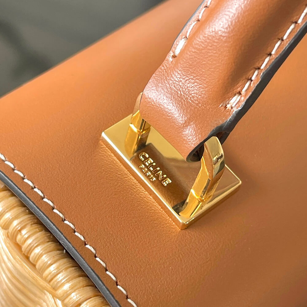 CELINE TEEN GARANCE BAG IN WICKER AND NATURAL CALFSKIN(HIGH-END GRADE)1:1High-quality replica