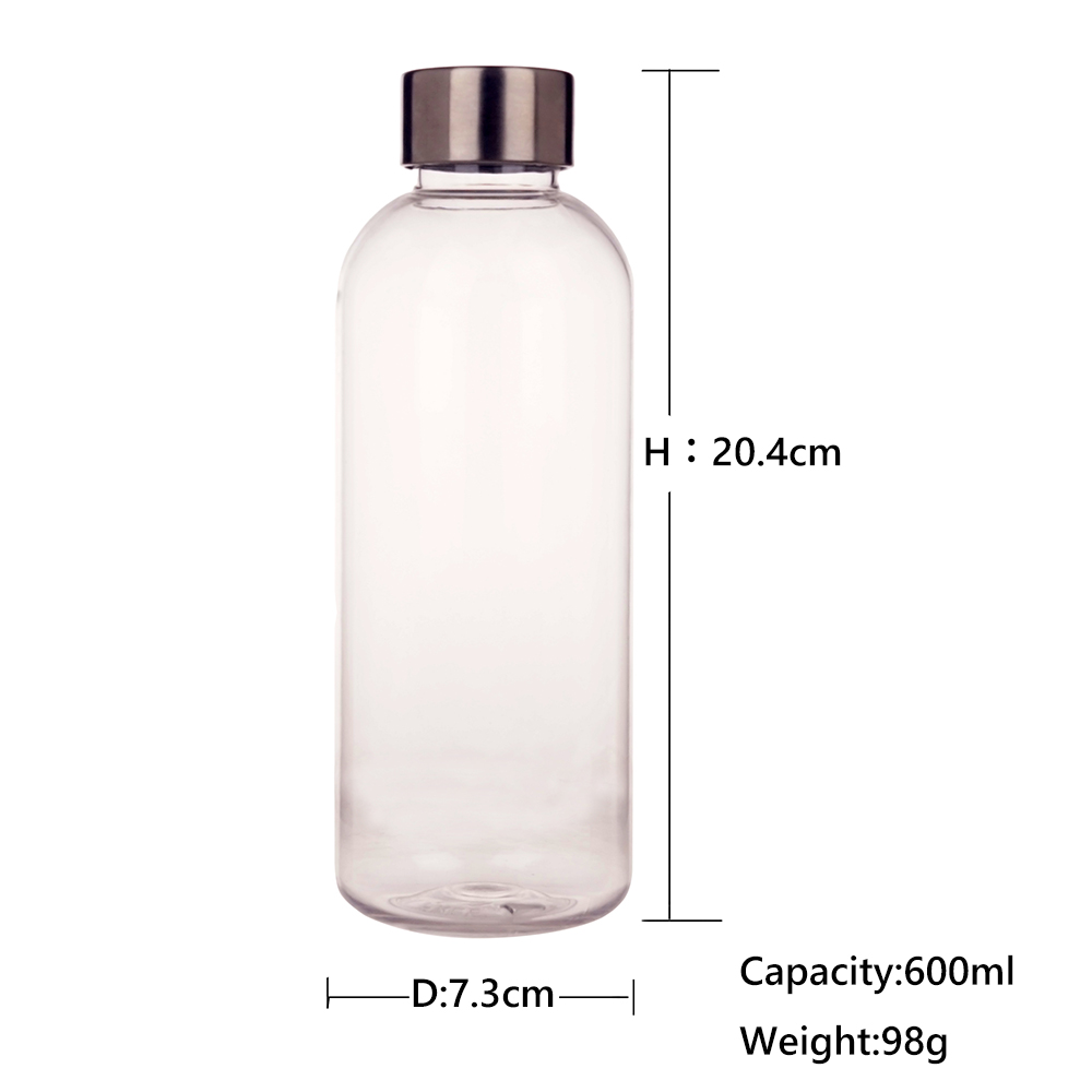 600ML Sports Tritan Plastic Water Bottle Custom Logo Transparency Drinking Vessel Customized Logo Water Bottles