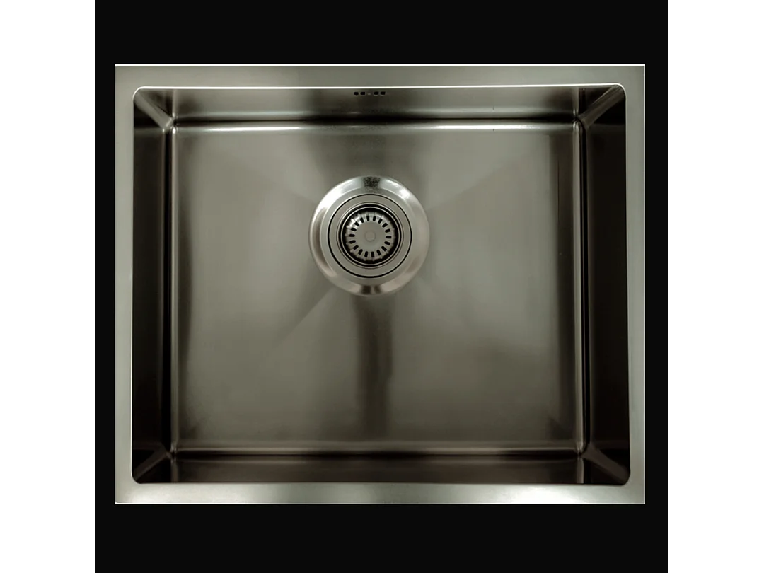 Luisa évier 1 cuve seule 55x45 en inox gris gun métal - Essebagno