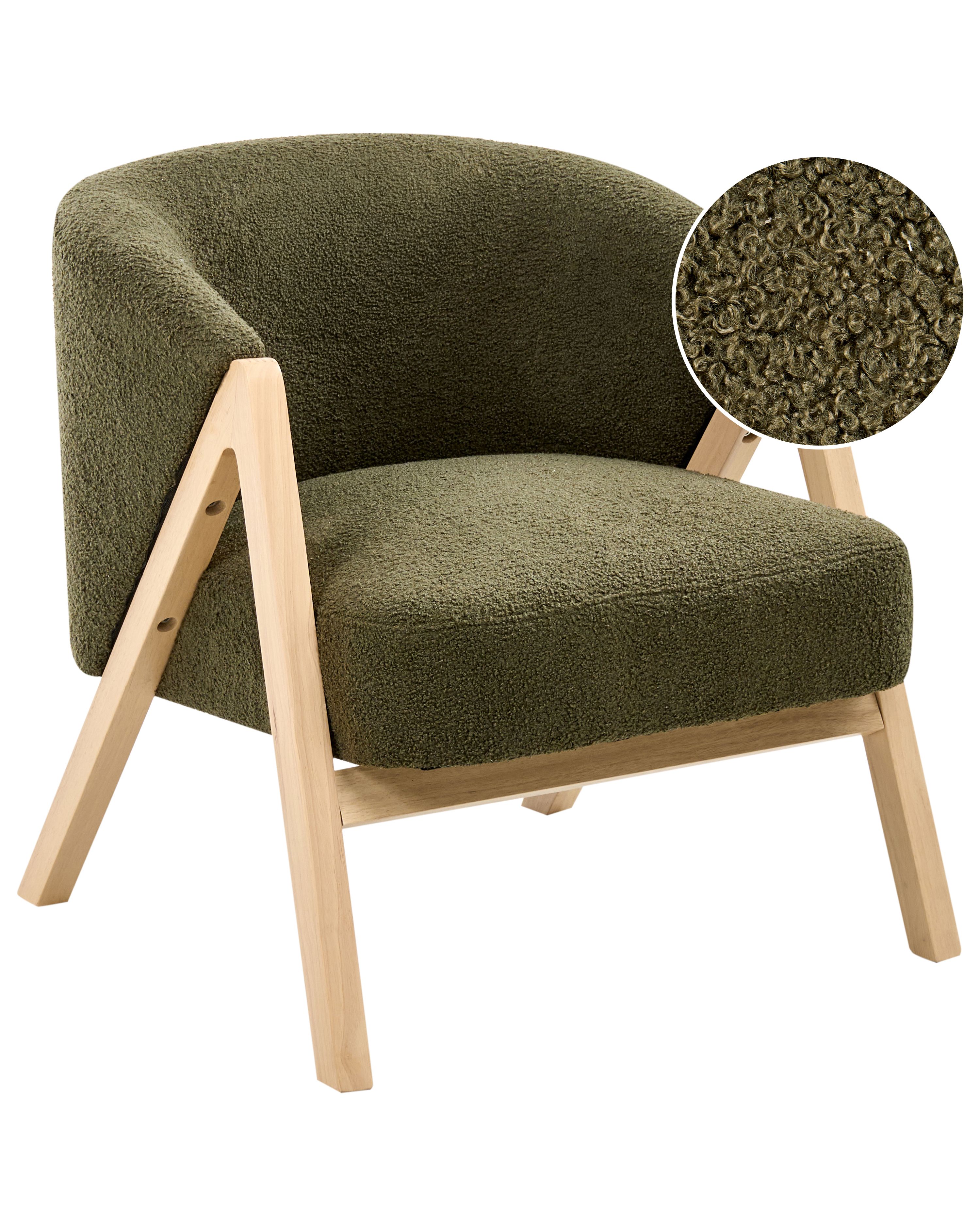 Armchair SKEI Boucle Dark Green