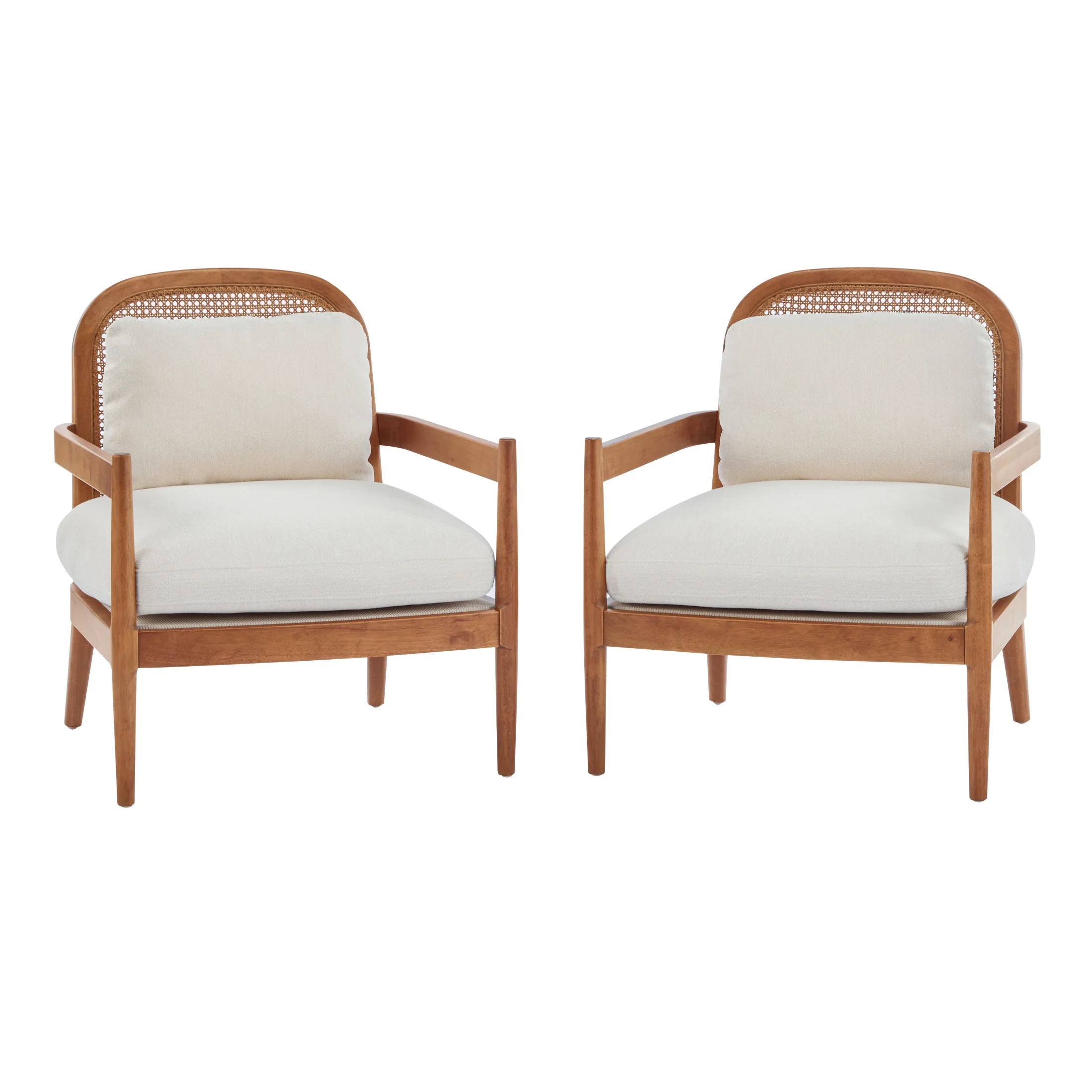 Christopher Knight Home Mid-Century Modern Accent Chairs, Wood Frame with Rattan Backrest, Grayish Green, Set of 2 - Image 12