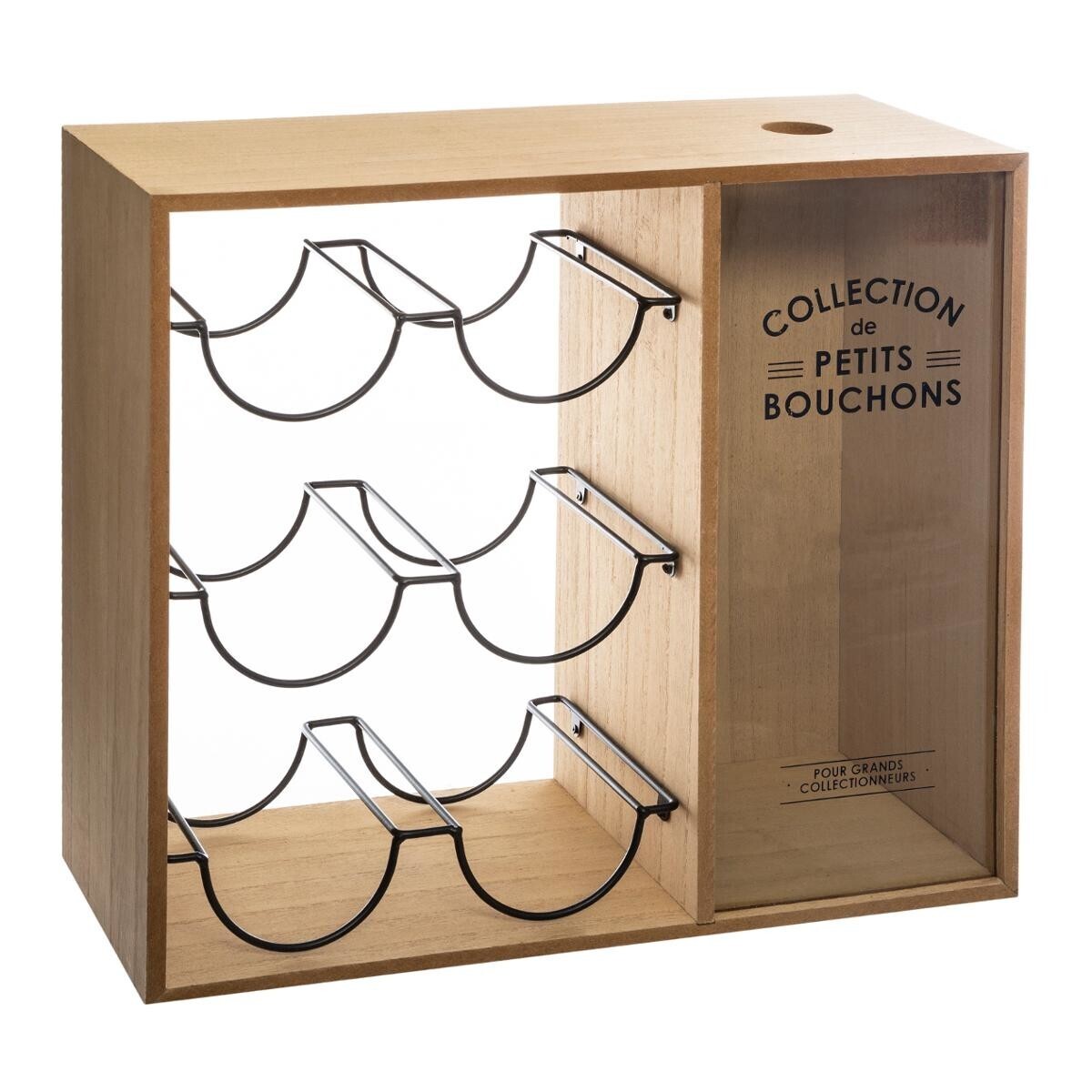 Bottle holder "Loft", metal Beige, 6 bottles