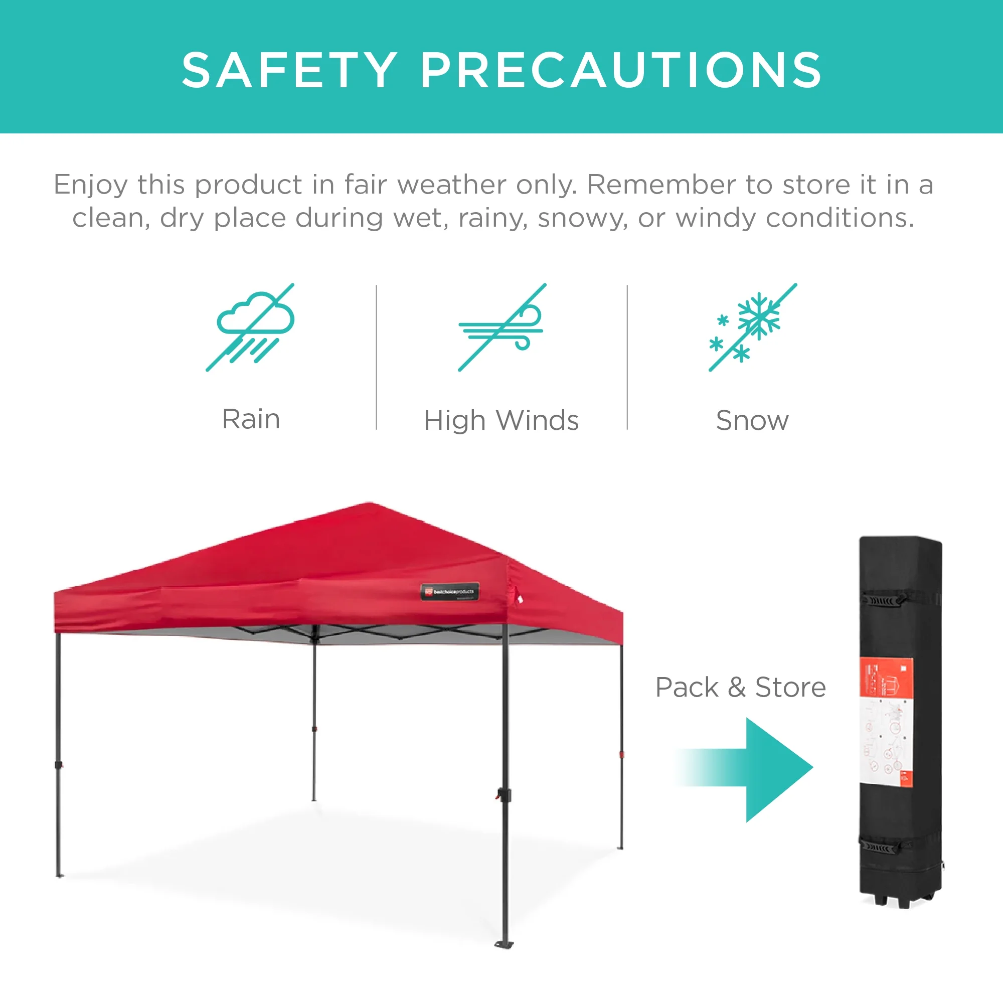 Best Choice Products 10x10ft Easy Setup Pop Up Canopy w/ 1-Button Setup, Wheeled Case, 4 Weight Bags - White - Image 114