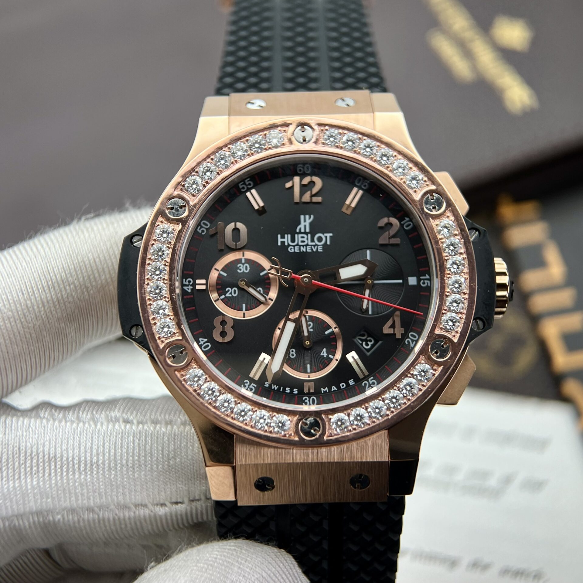 Hublot Fake Watch Big Bang King Gold Choronograph Rubber Strap 44mm - Top club