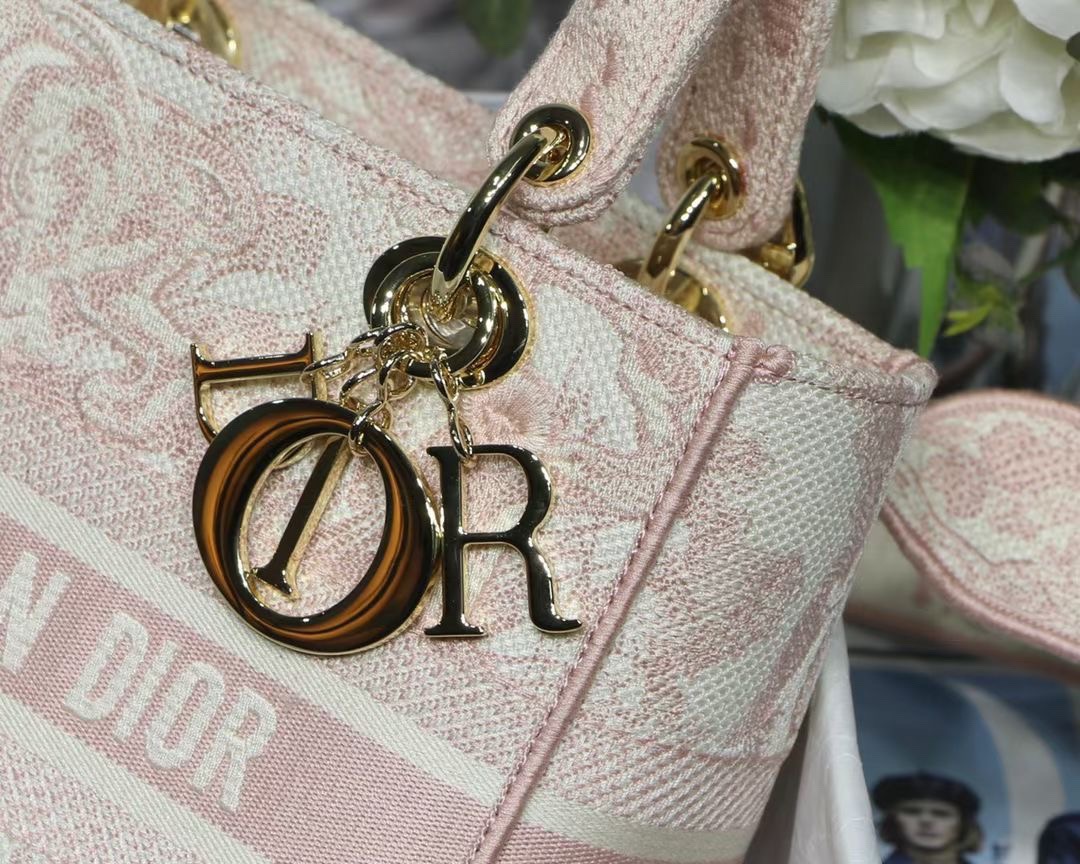 Christian Dior Medium Lady D-Lite Bag Pink, For Women, Women’s Handbags 24cm/9.5in CD M0565OTDT_M9121:1High-quality replica