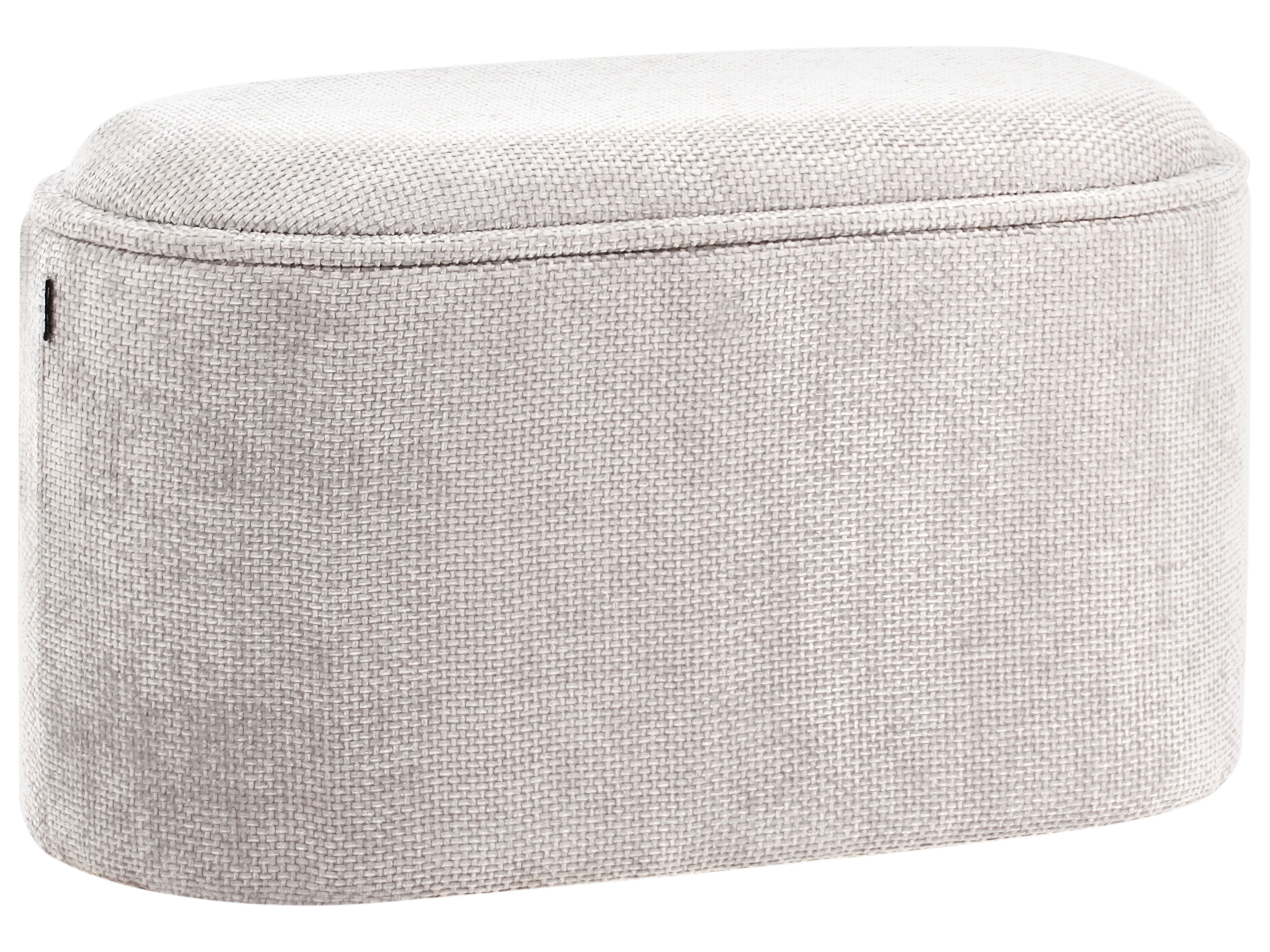 Upholstered Storage Bench ARTAS Chenille Grey