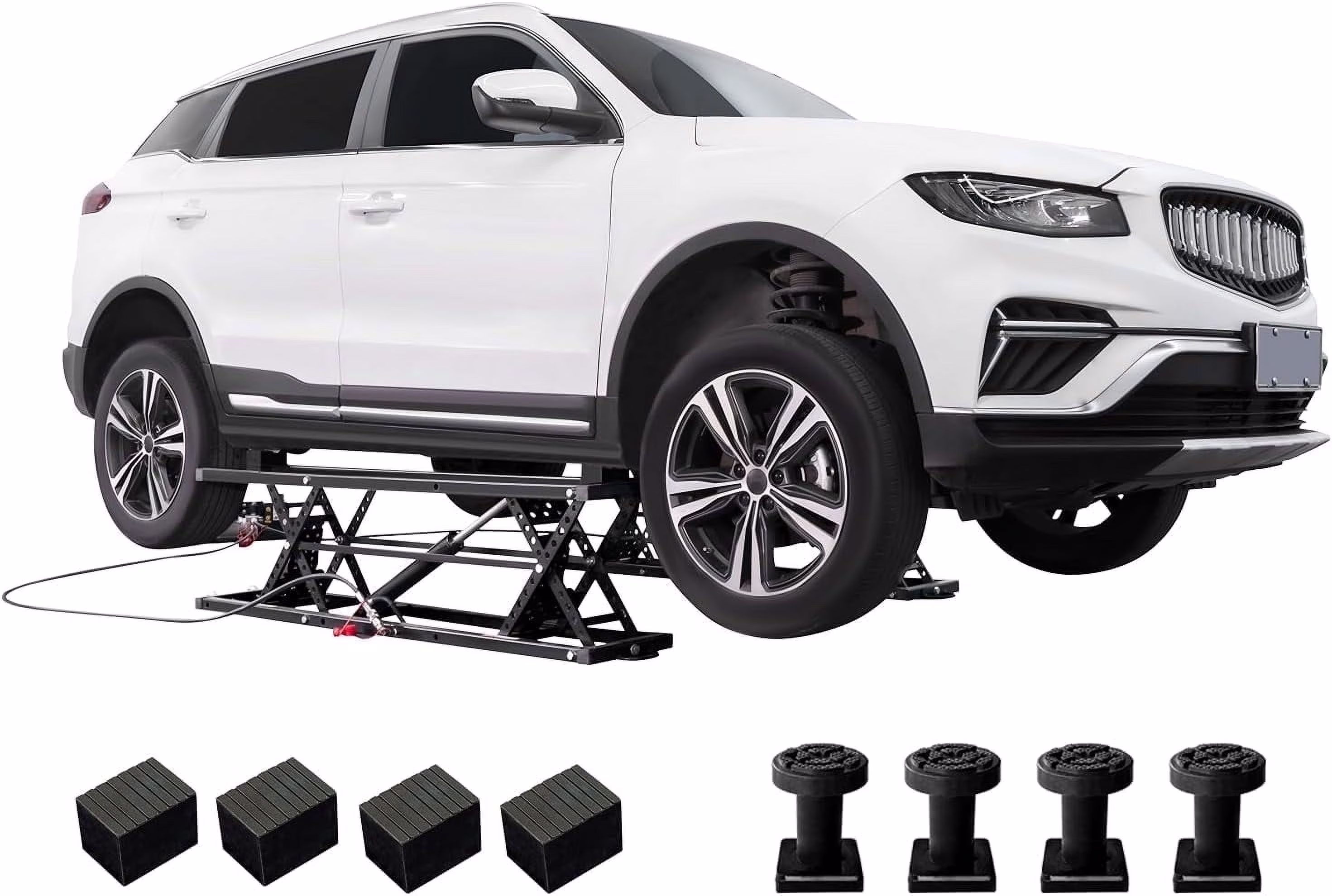 Jocisland Portable Car Lift, Capable of Lifting 5000 LBS Quick Jack with a Maximum Height of 26", Car Lifts for Shop and Home Garage, Black