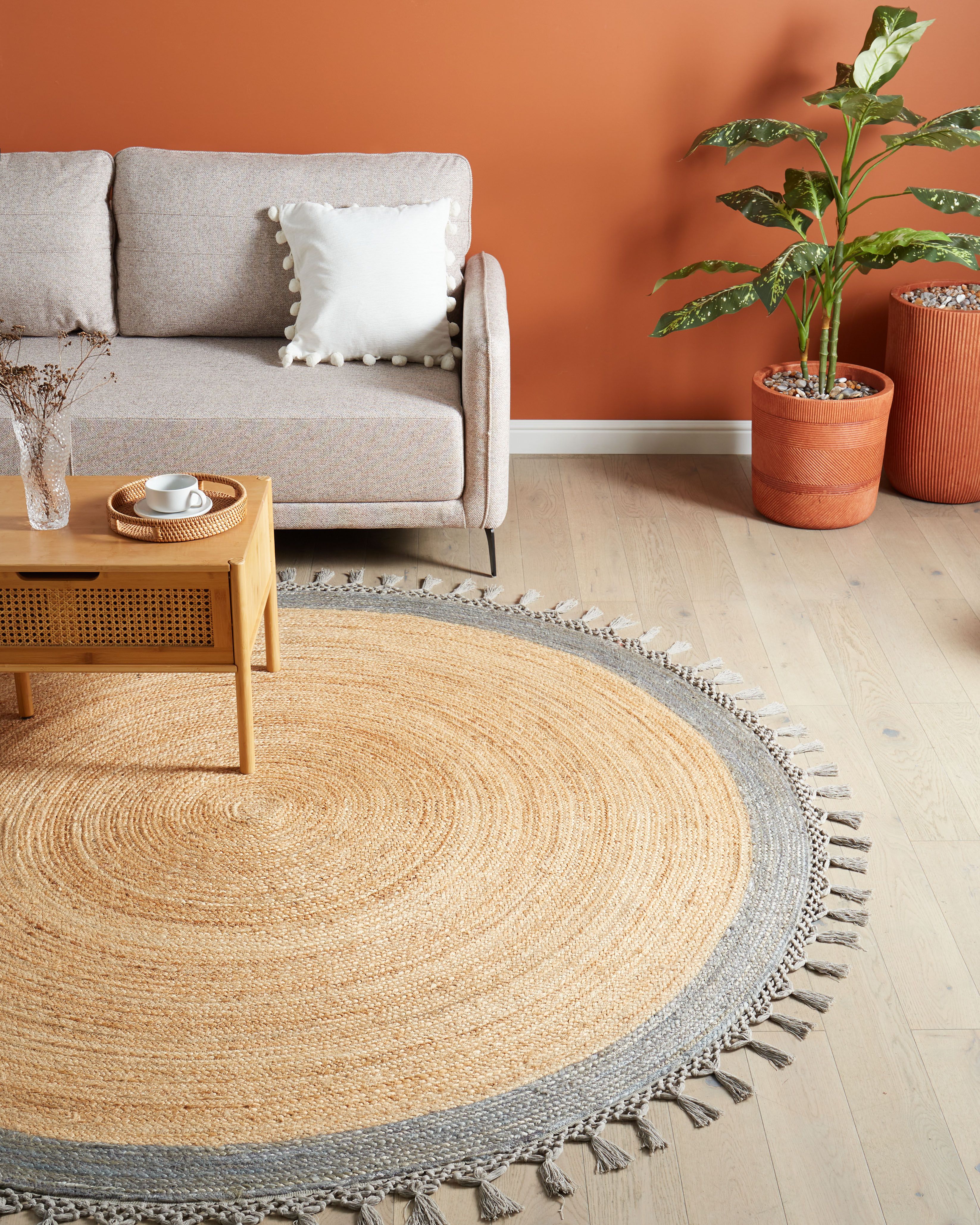 Rug MARTS Grey ø 200 cm Jute
