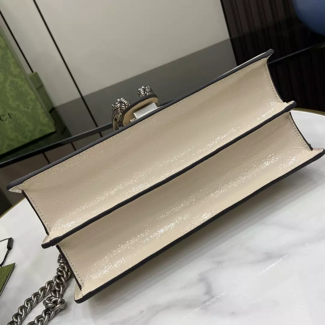 Dionysus Small Shoulder Bag in Light Grey Patent Leather1:1High-quality replica