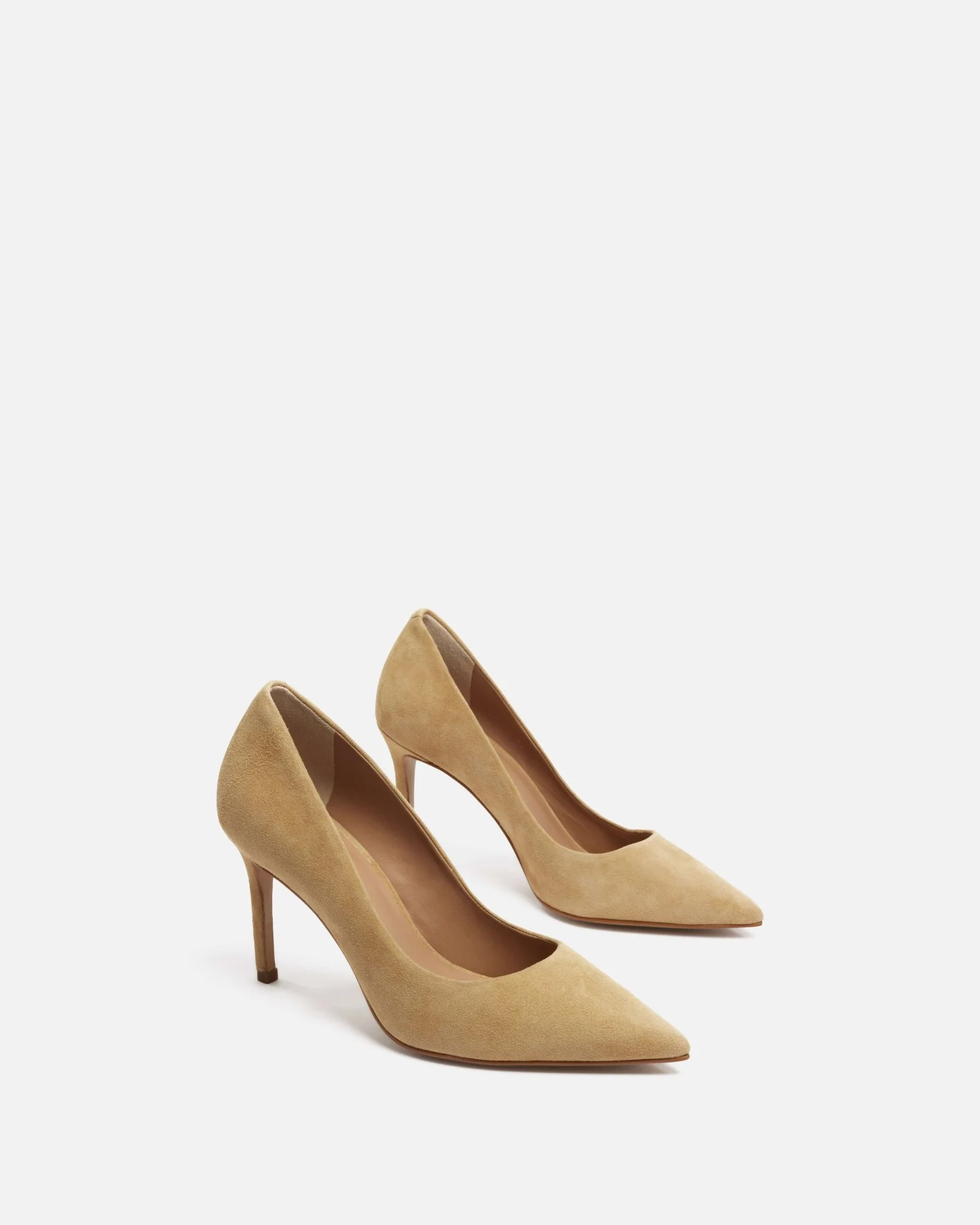 ESCARPINS KAROLINA/VEL - En cuir velours à talons sable