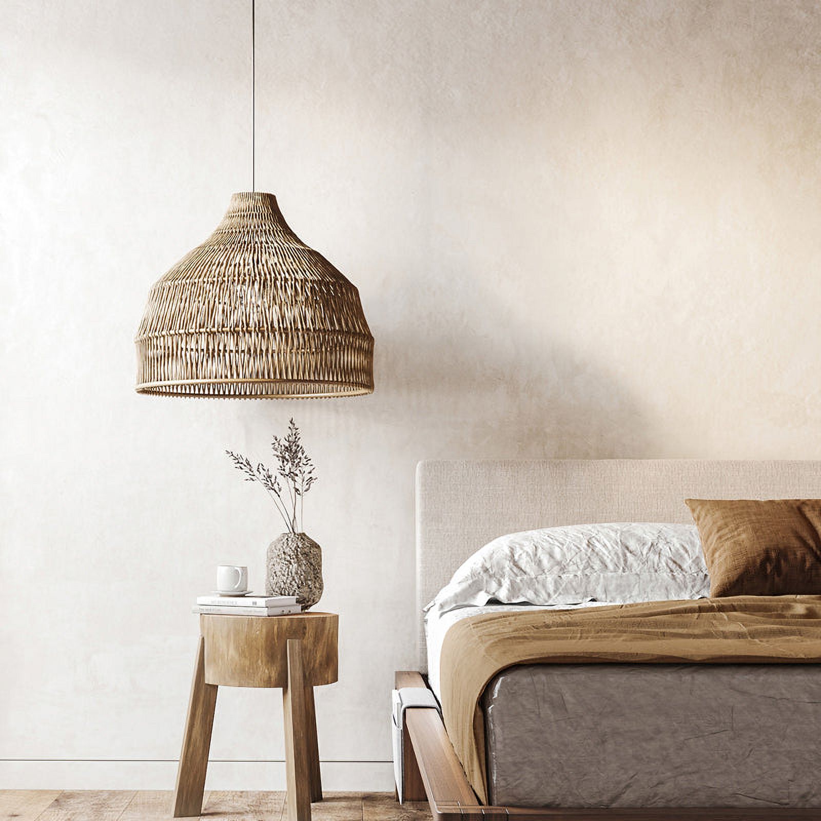 Arturesthome Wabi sabi Rattan Woven Pendant Light Lampshade
