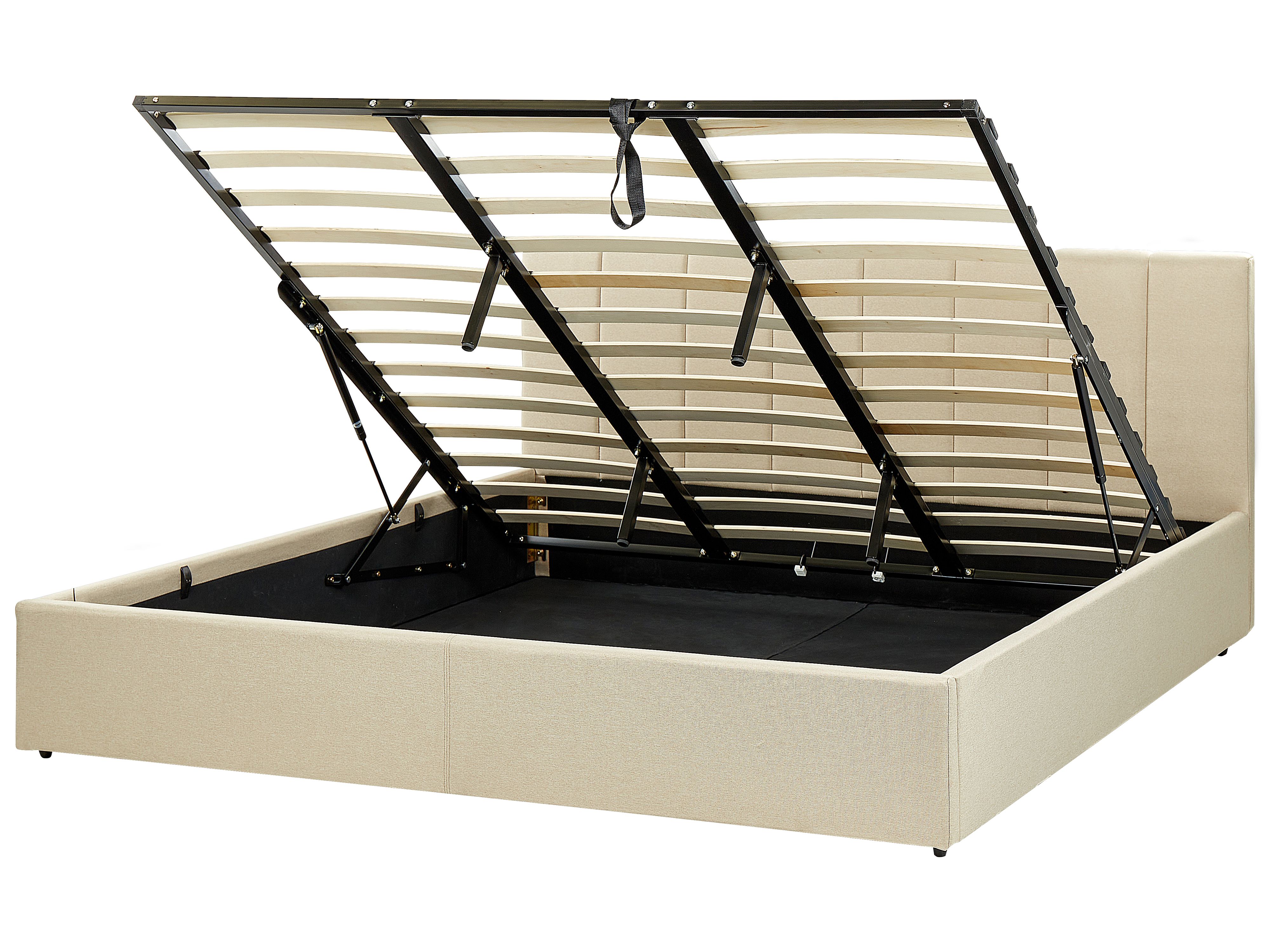 Ottoman Bed Fabric DREUX 180 x 200 cm (EU Super King) Beige