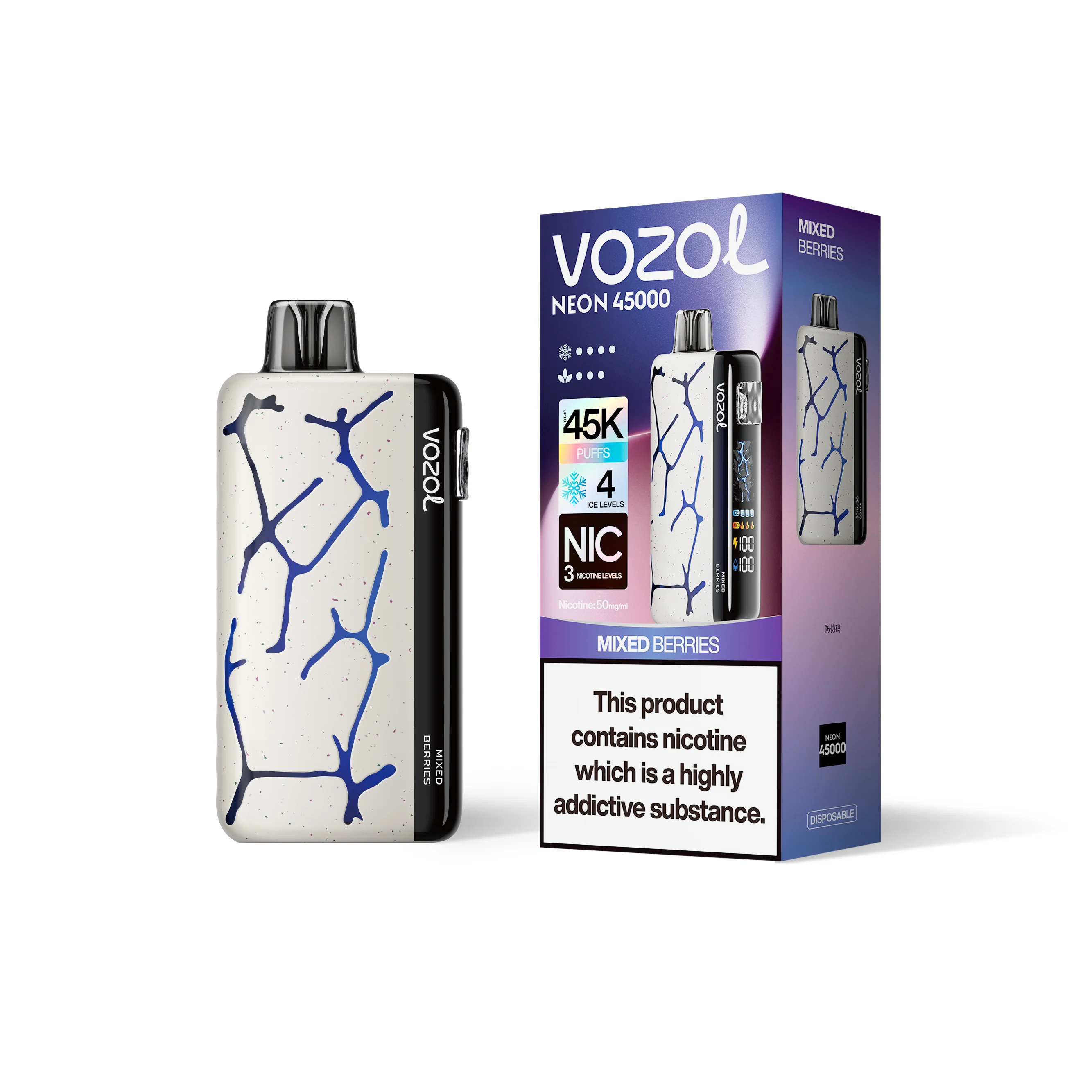 VOZOL NEON 45K jednorazowy e-papieros (wszystkie smaki)