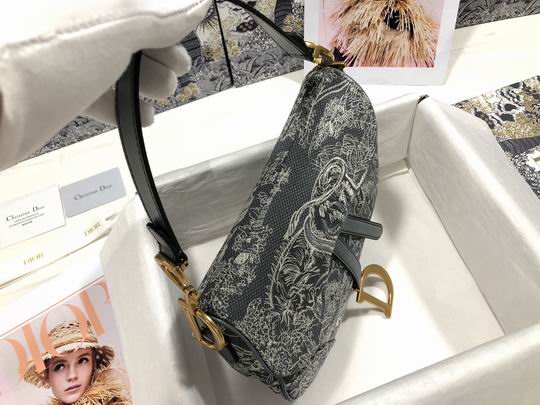 Saddle Bag in Gray Toile de Jouy Reverse Jacquard – DB0791:1High-quality replica