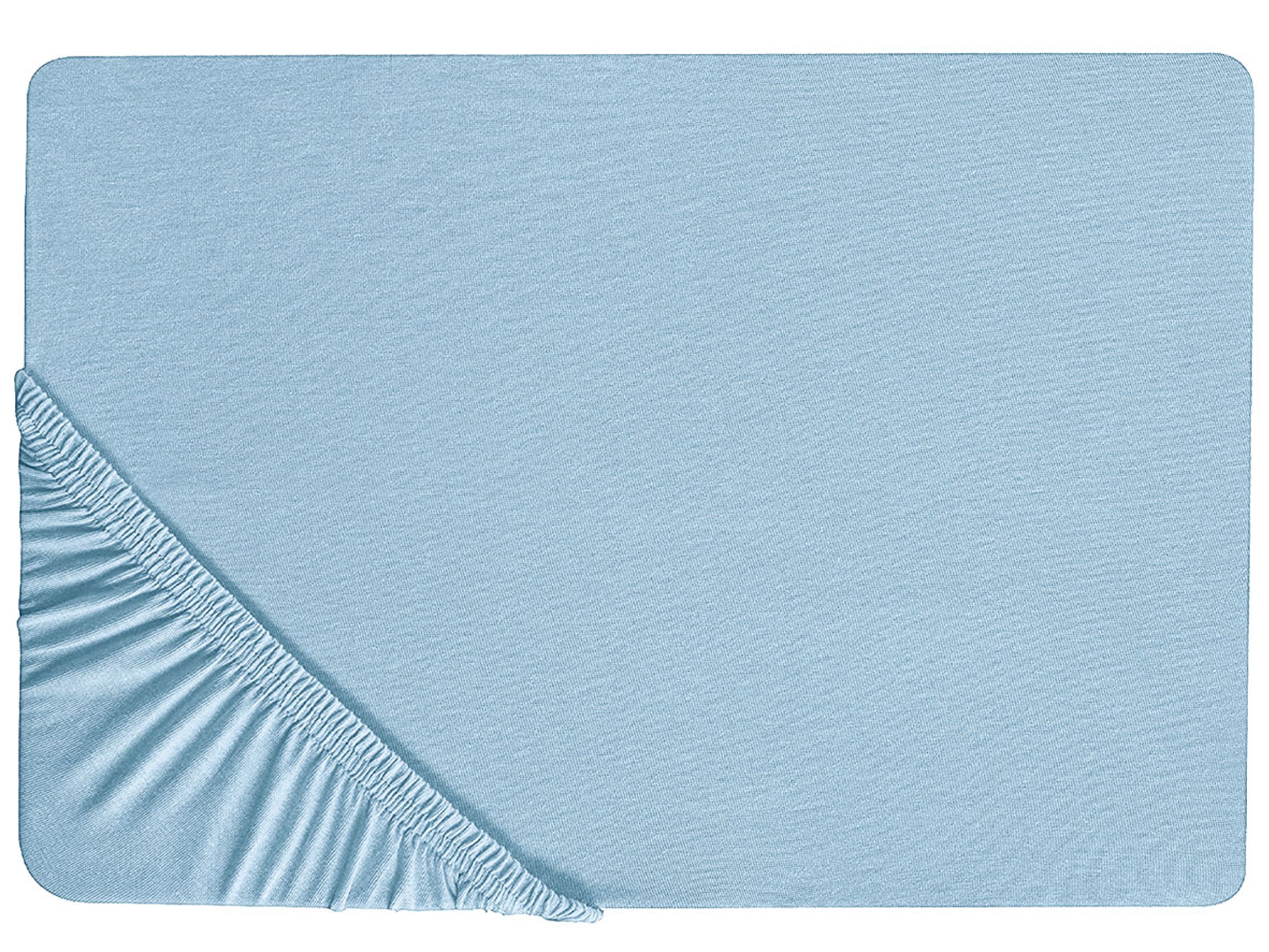 Fitted Sheet HOFUF Cotton 90 x 200 cm Light Blue