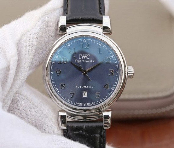 Replica IWC TW Da Vinci IW3566 Blue Dial Black Leather Strap A2892 - Top club