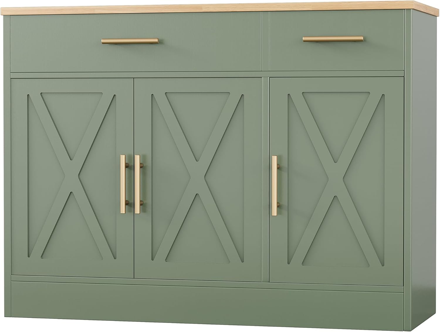 Shintenchi Modern Farmhouse Sideboard Buffet Cabinet with Storage with 3 Doors,42
