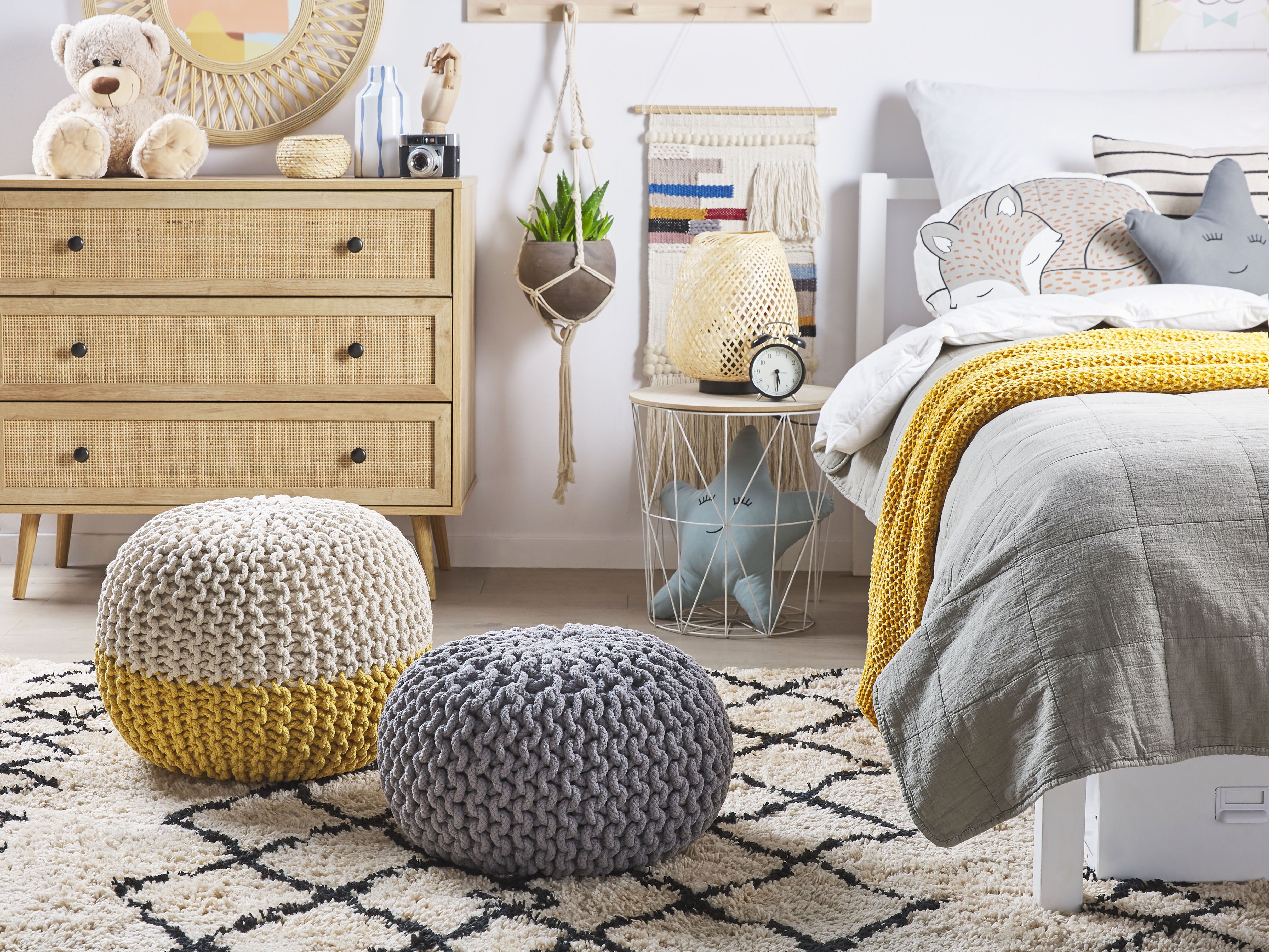 Pouffe CONRAD Cotton Grey
