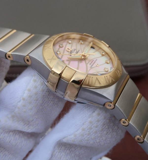 Replica Omega V6 Constellation 27mm YG Dial Diamonds Markers SS/YG Bracelet A8520 - Top club
