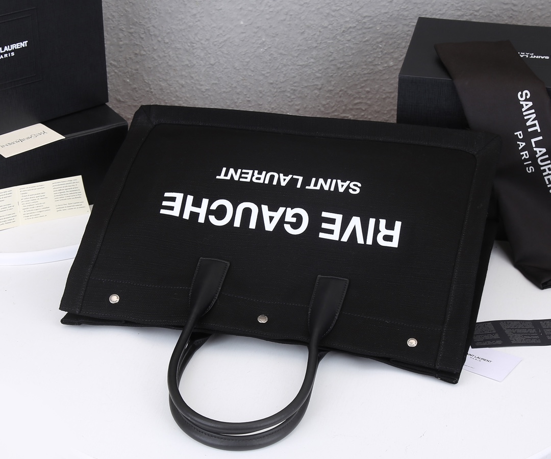 Replica Ysl Rive Gauche Tote Bag In Linen And Leather1:1High-quality replica