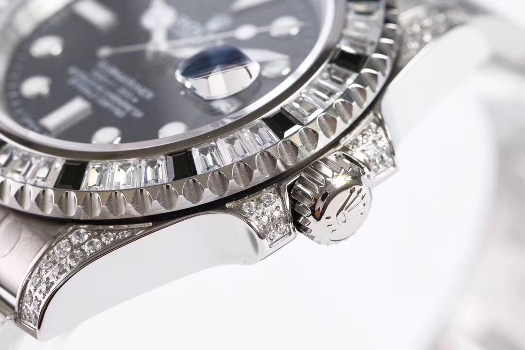 Rolex Submariner Customized with Diamonds-Black Diamonds-40MM(1:1 replica) - Top club