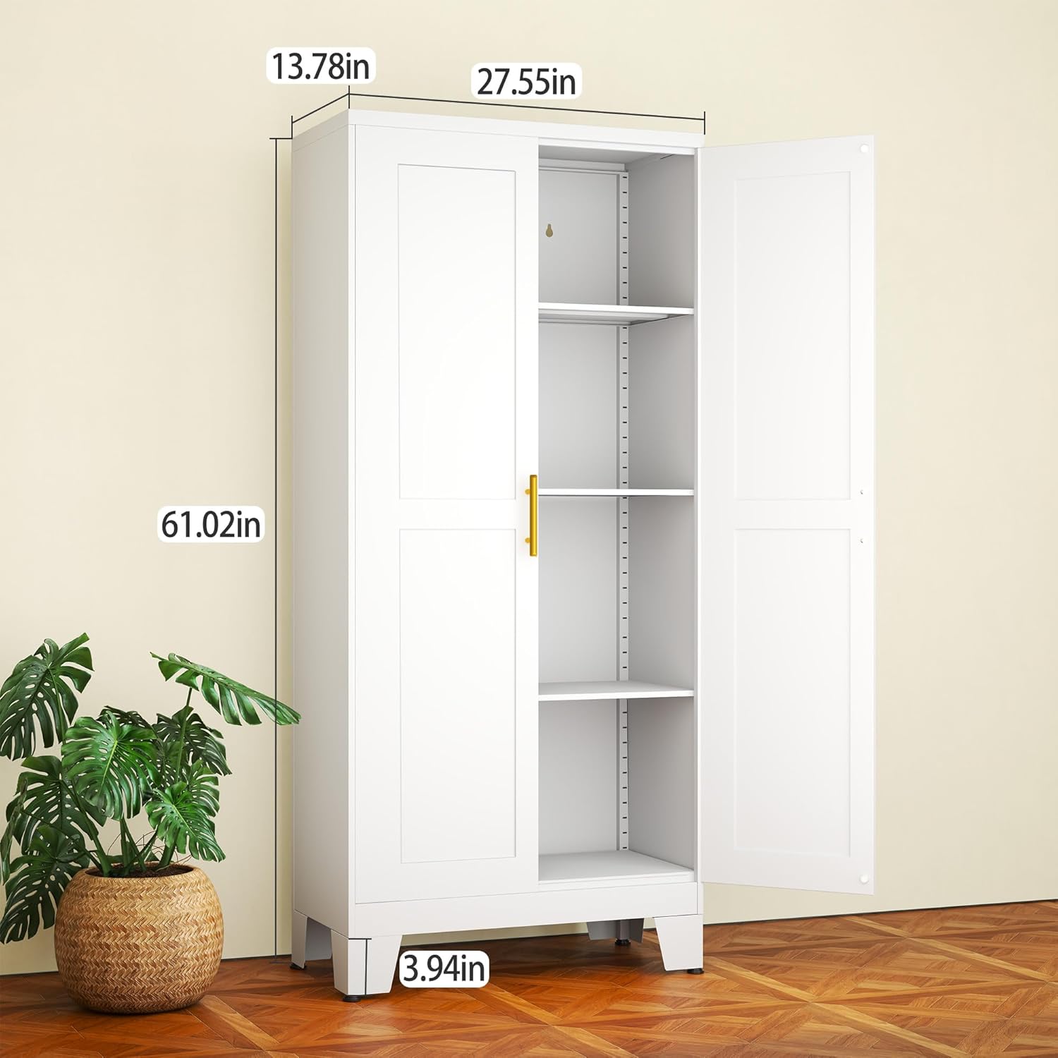 White Metal Storage Cabinet, 61