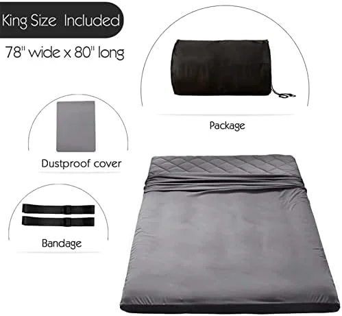 Japanese Floor Futon Mattress King Size, Floor Bed for Adults, Roll Up Folding Mattress, Diamond Patterned Japanese Futon Bed, Dark Grey - Image 18