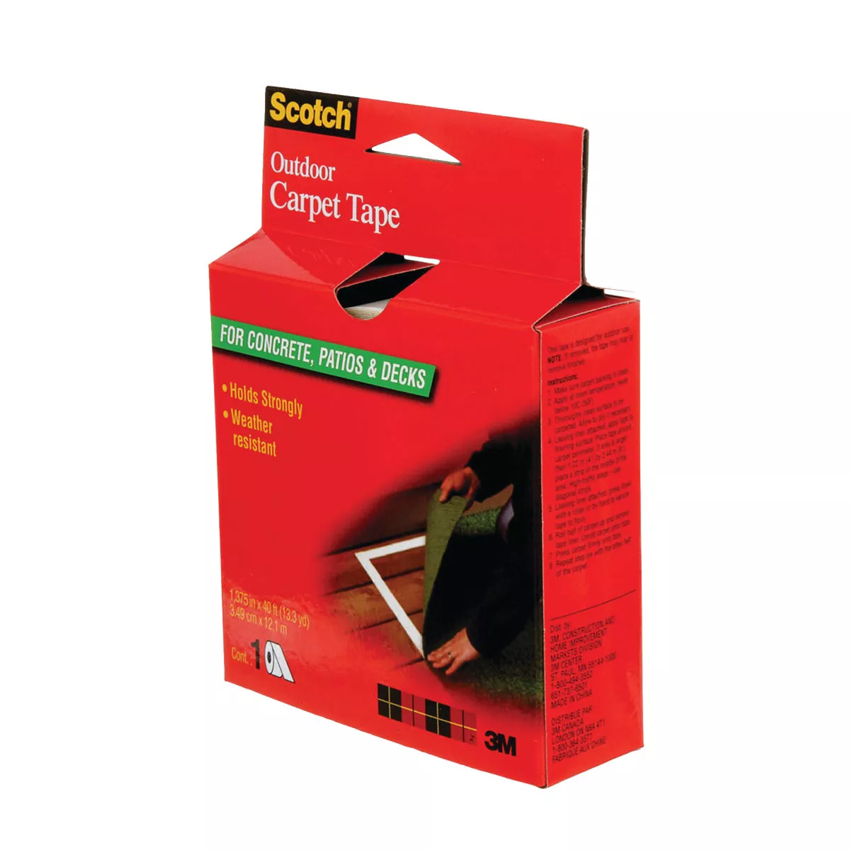 Scotch Outdoor 1.375 In. x 13.333 Yd. (34.9 mm x 12.1 m) Carpet Tape
