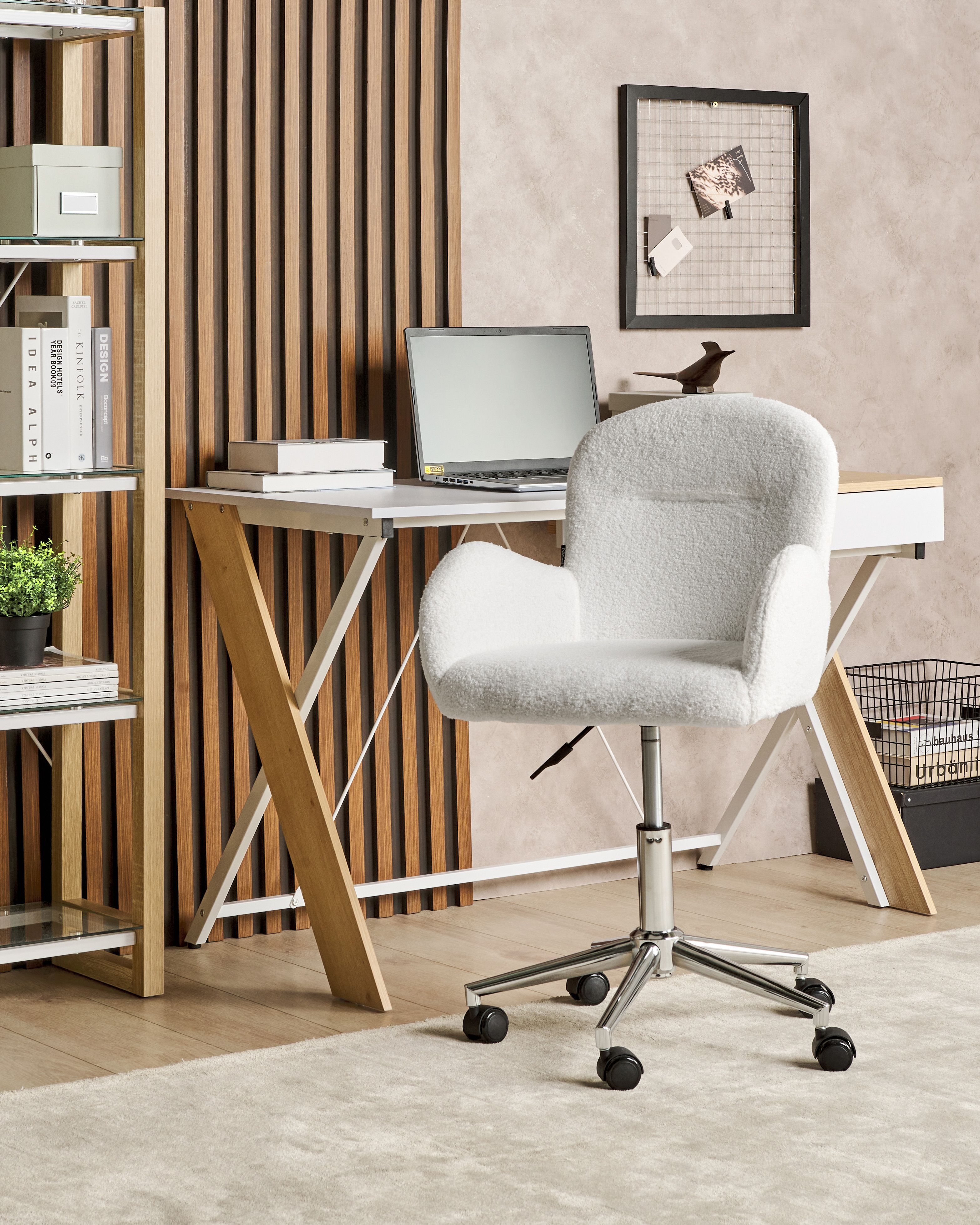 Desk Chair PRIDDY Boucle Off-White
