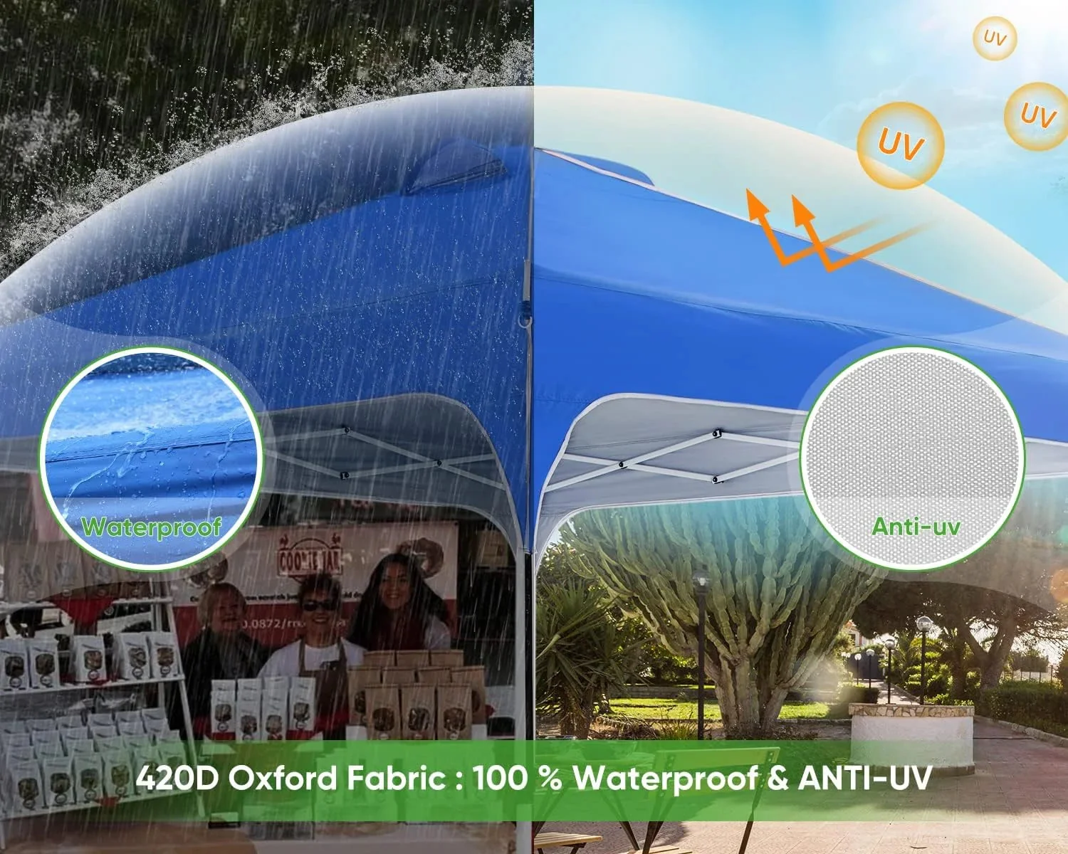 Quictent 10 x 10 ft Pop-Up Canopy Tent With Reflective Top, Fluorescent Rope And Vented Top - Image 10 Quictent 10 x 10 ft Pop-Up Canopy Tent With Reflective Top, Fluorescent Rope And Vented Top - Image 10