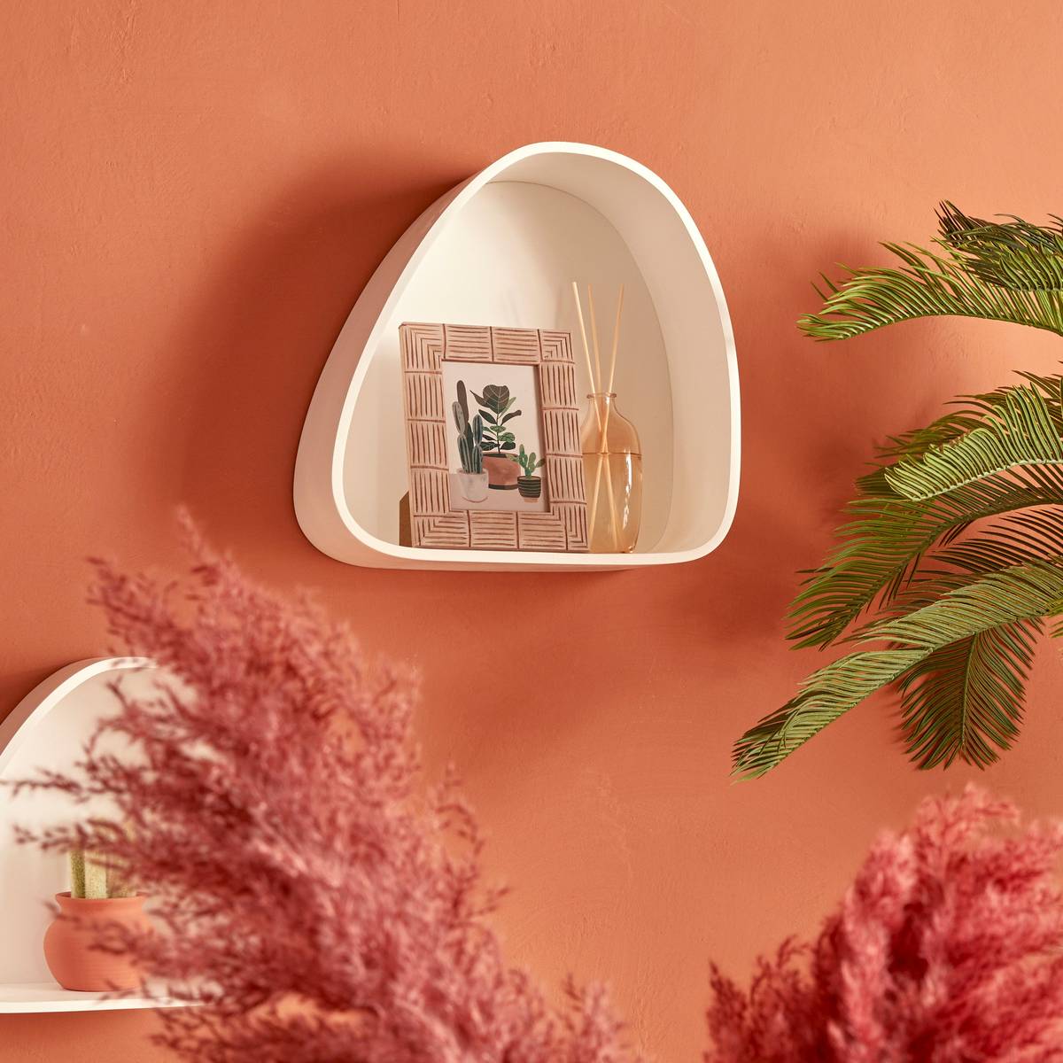 Wall shelf "Sien" To hang, White, 37x14.5 cm