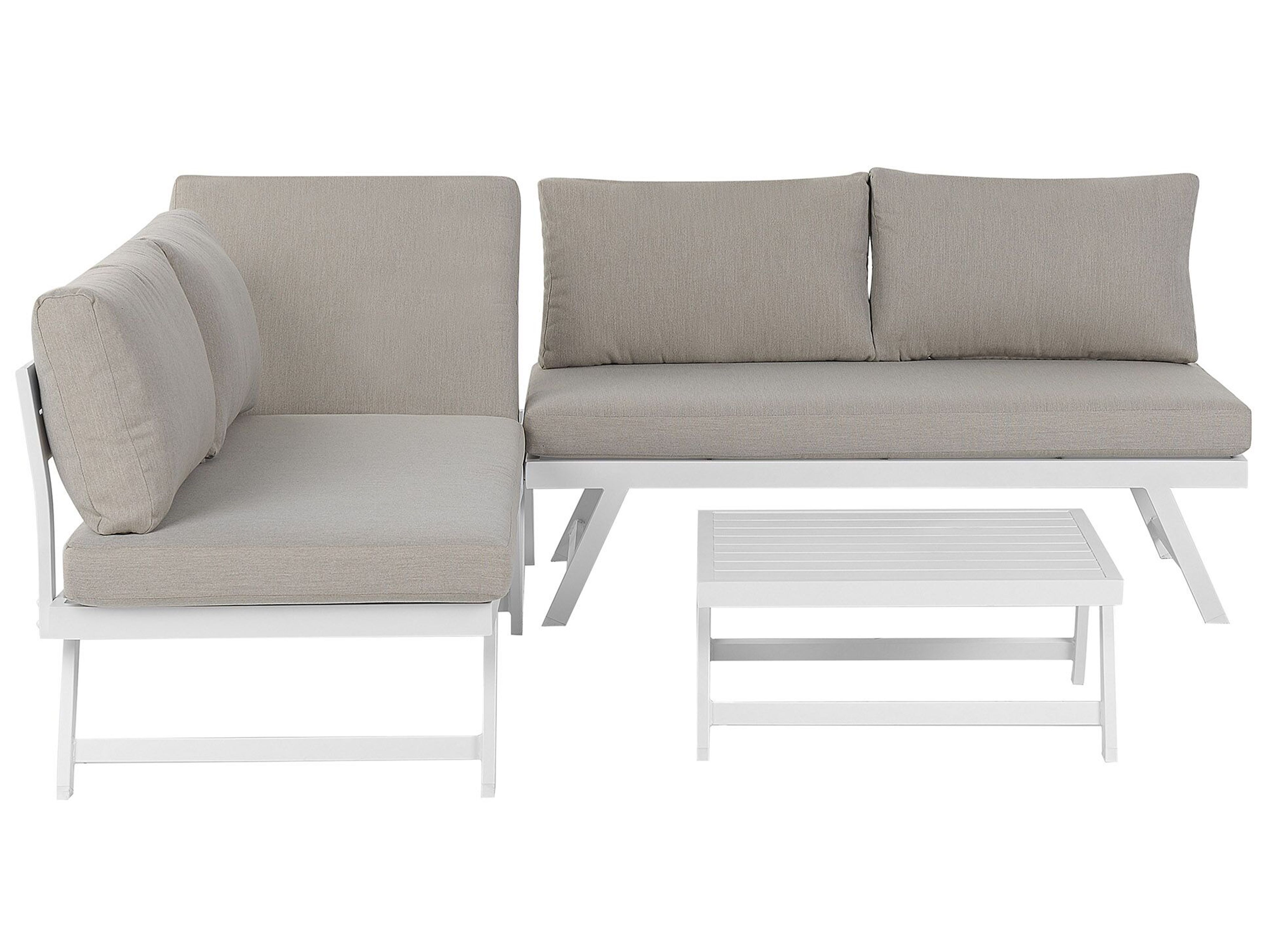 Garden Corner Sofa with Table 5 Seater COCCORINO Metal Taupe
