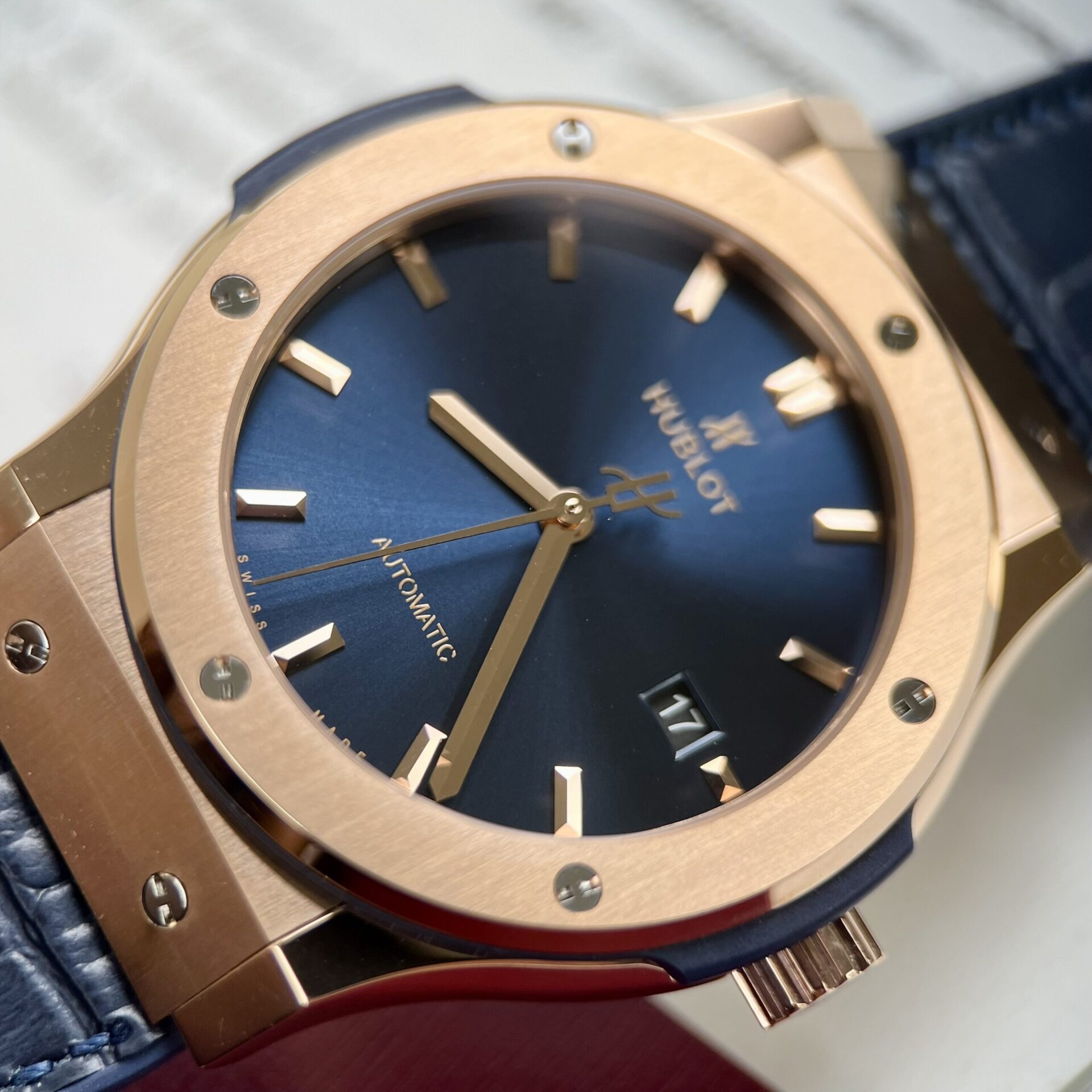 Hublot Replica Watch Classic Fusion King Gold Blue Dial JJF Factory 42mm - Top club