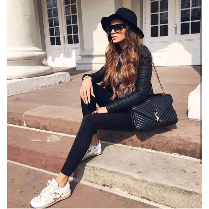 Replica Ysl Saint Laurent Sheepskin Matelasse Chevron Monogram Large College Satchel 392738 Black1:1High-quality replica
